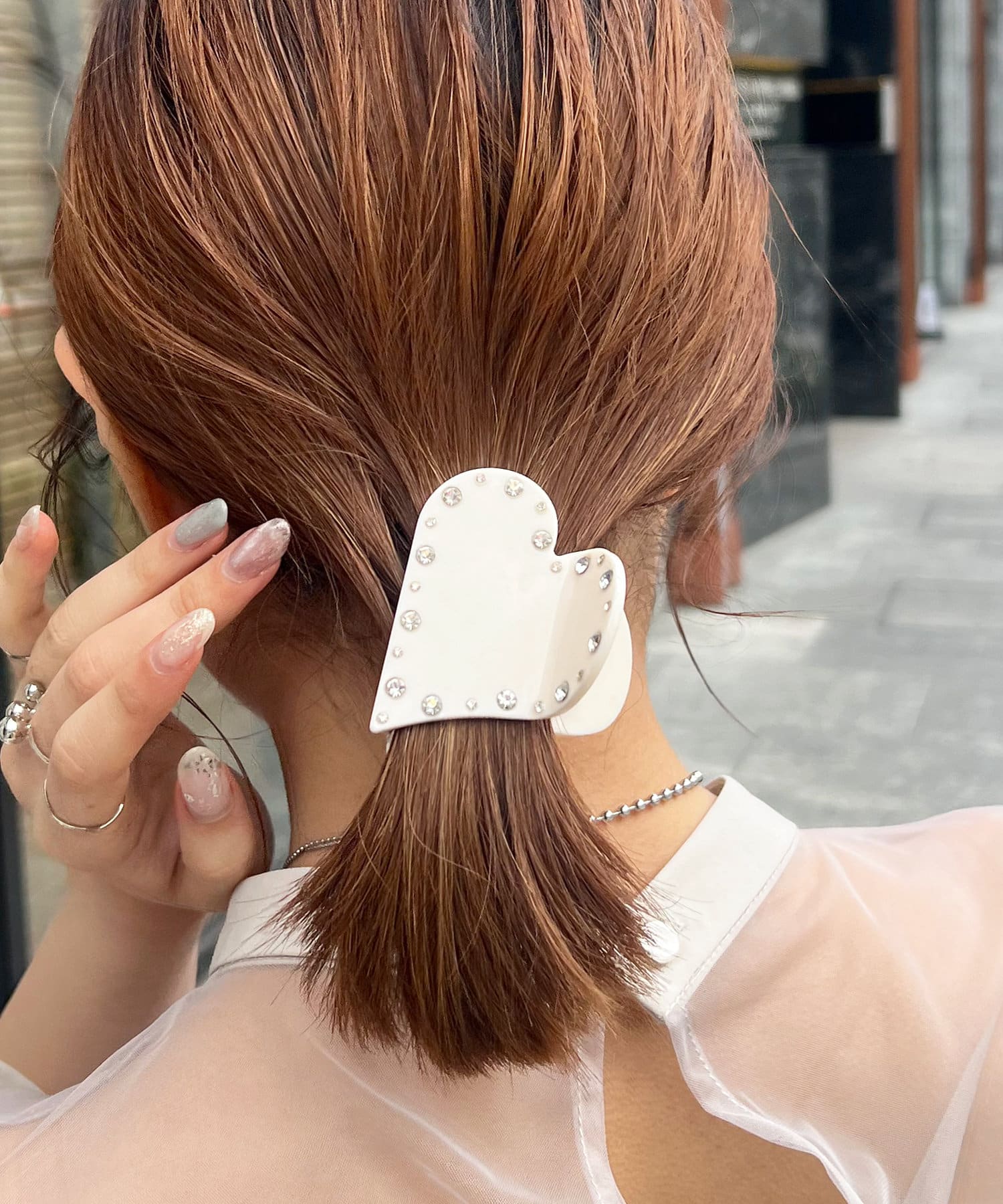 【オーダー♡ハートのさくらんぼ 11a-11c】ヘアクリップ さくらんぼ リボン ヘアクリップ / 2ピース_（バレッタ/ヘア
