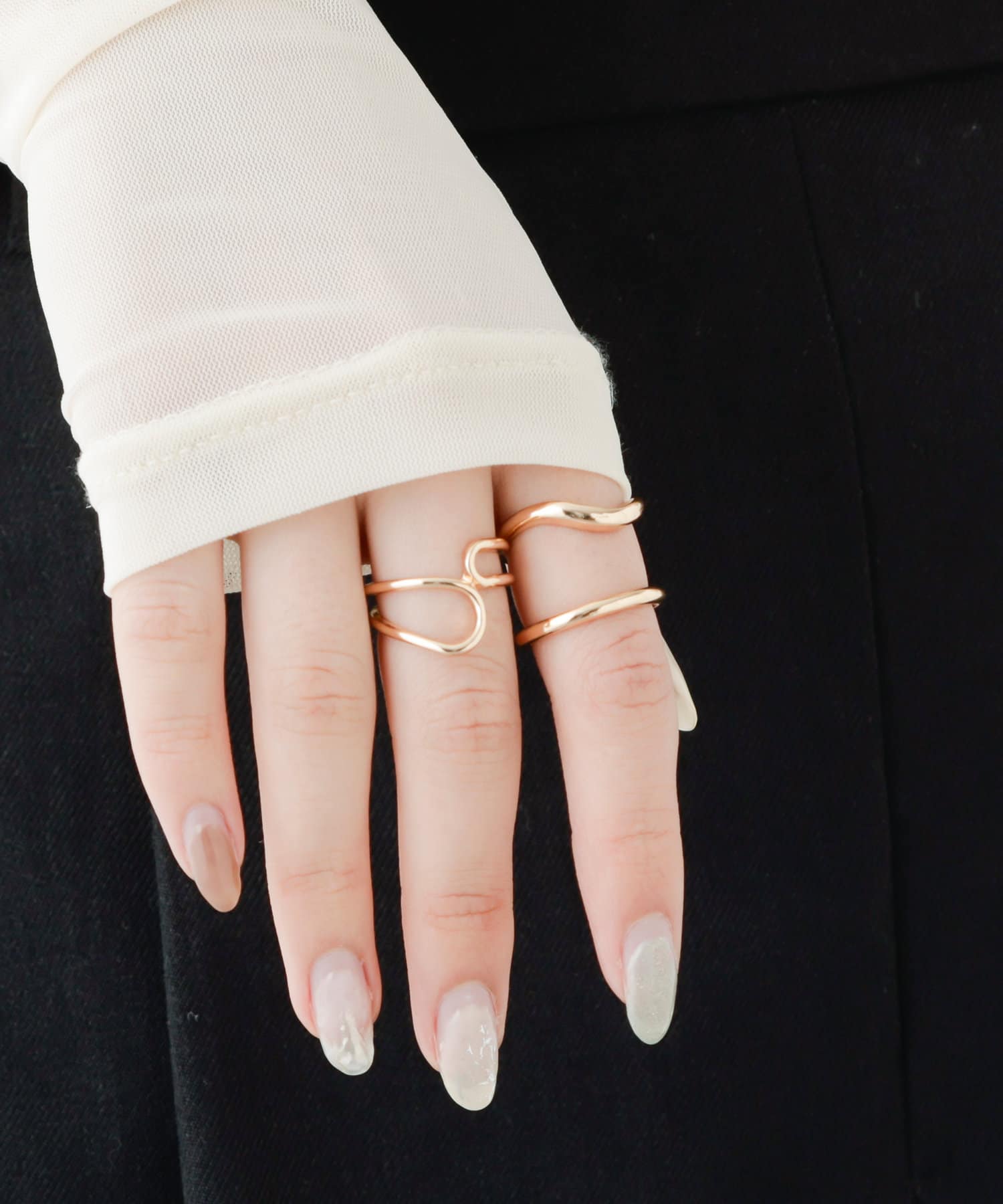 ニュアンスメタルリングセット(3P) | Lattice(ラティス)レディース  