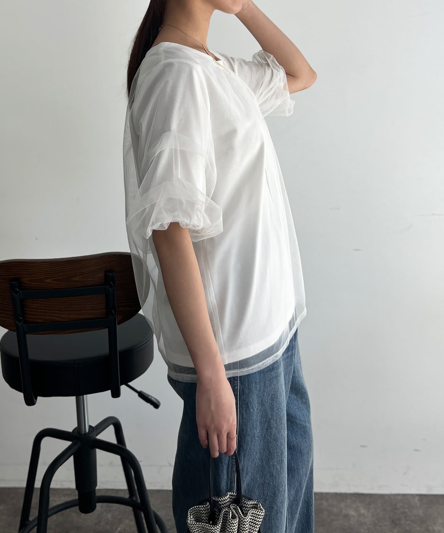 チュール重ねドットプルオーバー WEB限定】チュール重ねプルオーバー | natural couture