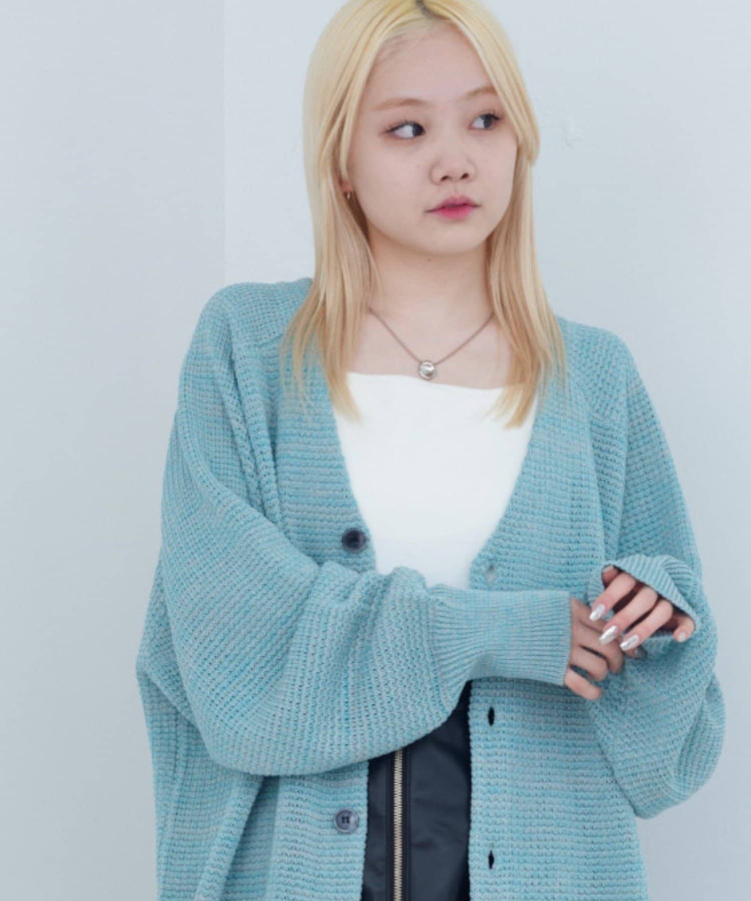 OUTLET(アウトレット) 【Kastane】ミックスヤーンワッフルニットカーディガン