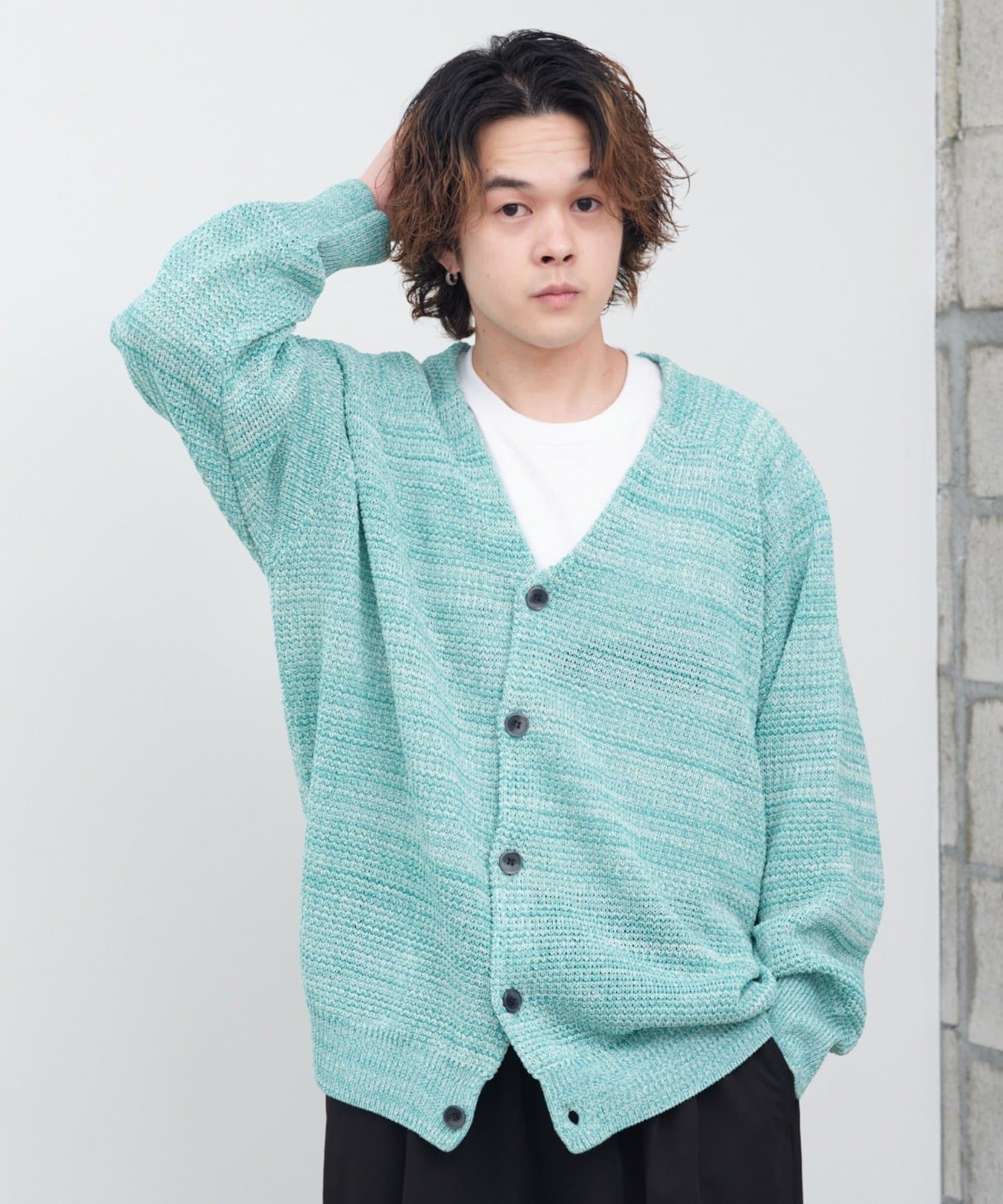 OUTLET(アウトレット) 【Kastane】ミックスヤーンワッフルニットカーディガン