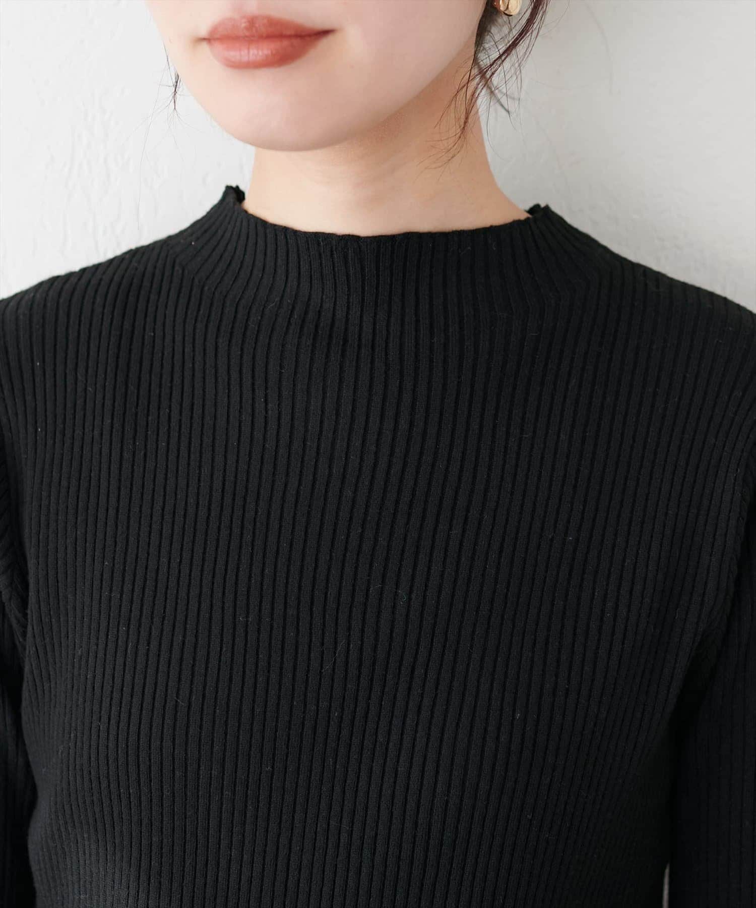 NICE CLAUP / OLIVE des OLIVE OUTLET(ナイスクラップ  / オリーブ デ オリーブ アウトレット) 【EVERY.VERY niceclaup】袖口ちびボタンプチハイリブニット