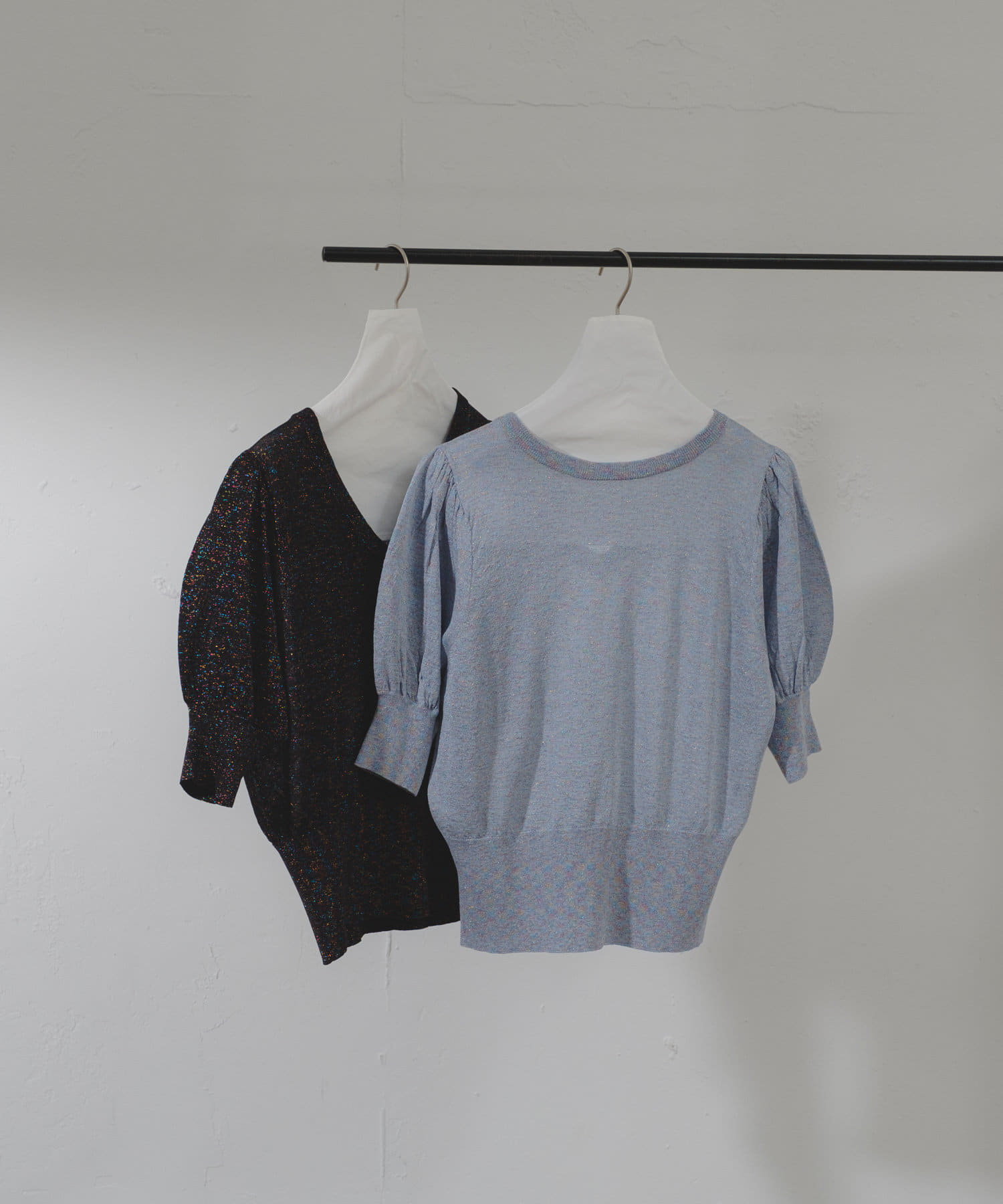 OUTLET(アウトレット) 【Pasterip】Glitter sheer knit Tee
