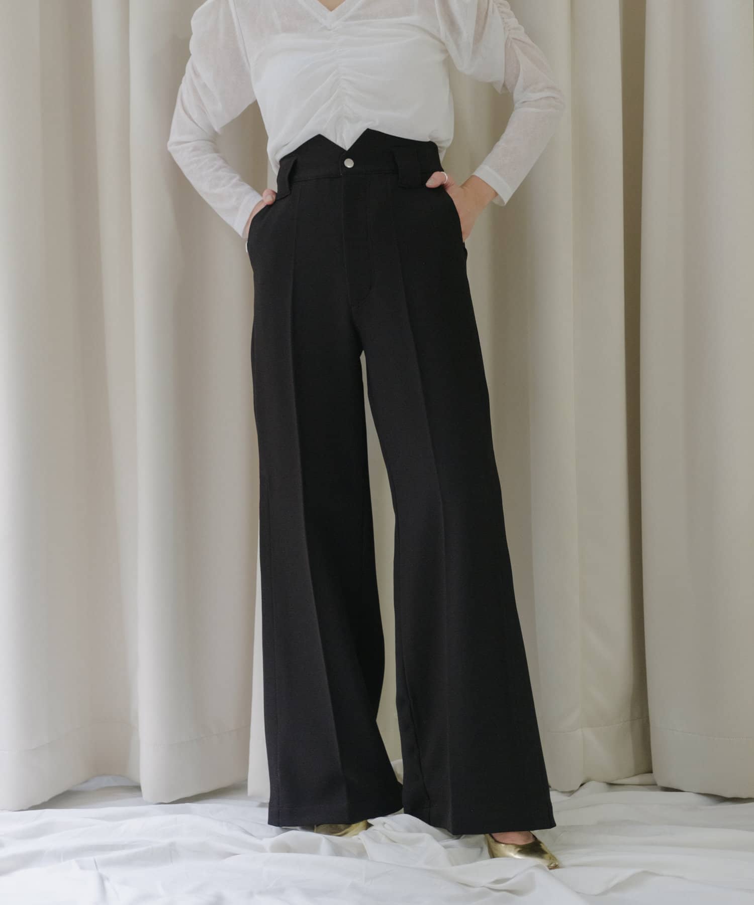 OUTLET(アウトレット) 【Pasterip】Jersey button slit pants