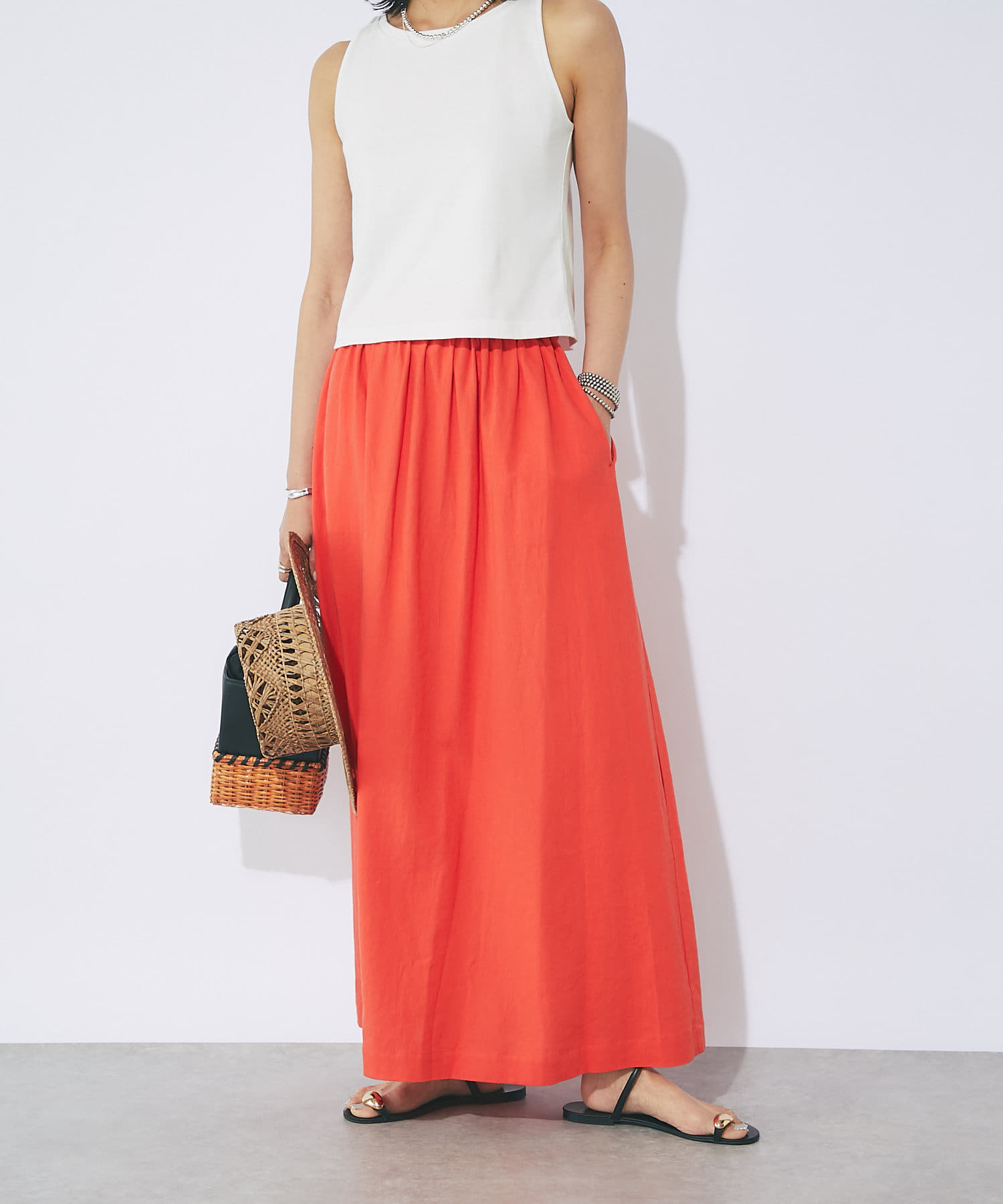 CELINE vintage イタリア製 レーヨン・リネンスカート 38 CELINE vintage イタリア製 レーヨン・リネンスカート 38