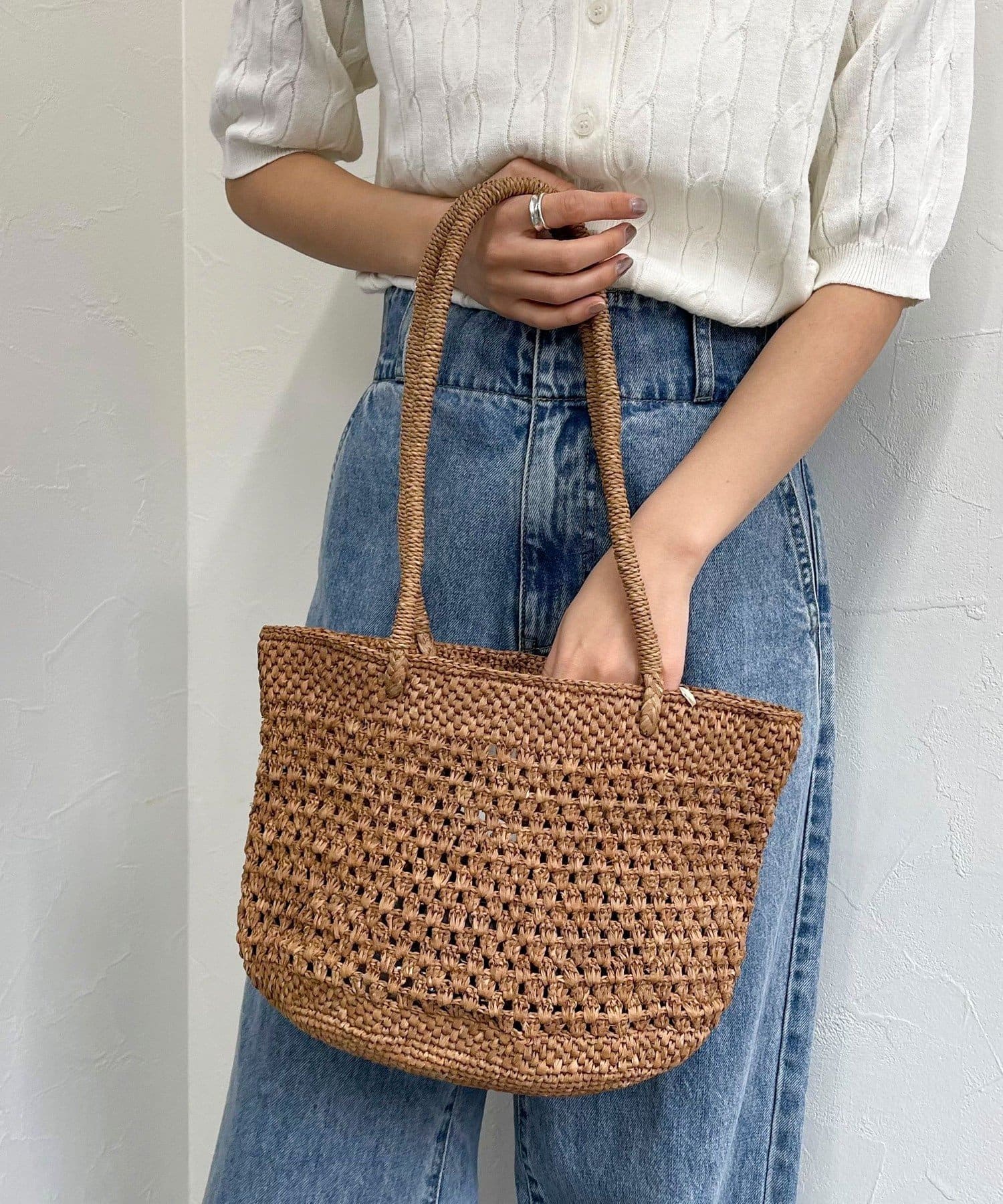 human woman／【ＩＶＡＨＯＮＡ】ラフィアトートバッグ セール】◇【IVAHONA】ラフィアトートバッグ（トートバッグ