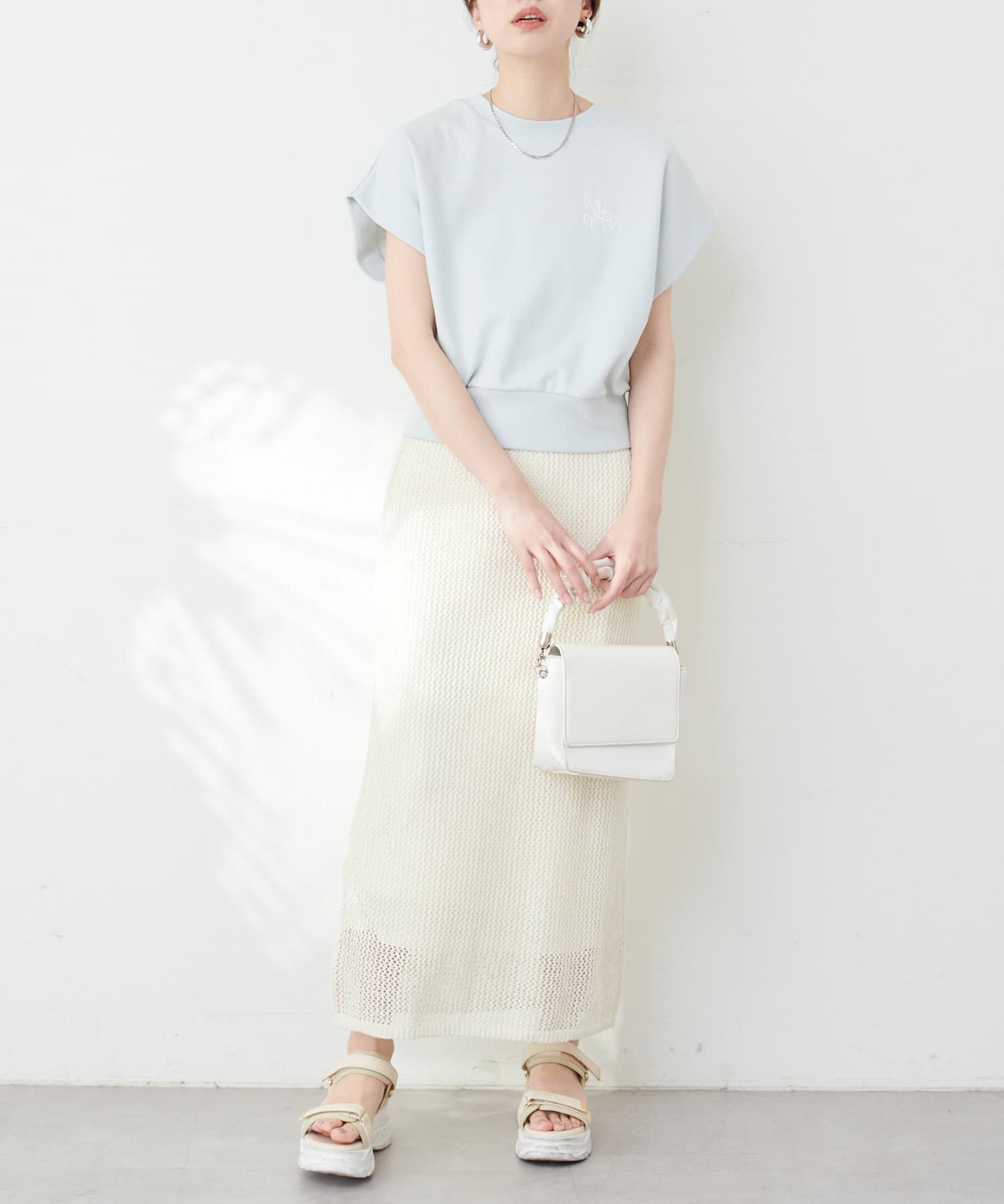 メッシュタイトニットスカート | natural couture(ナチュラル