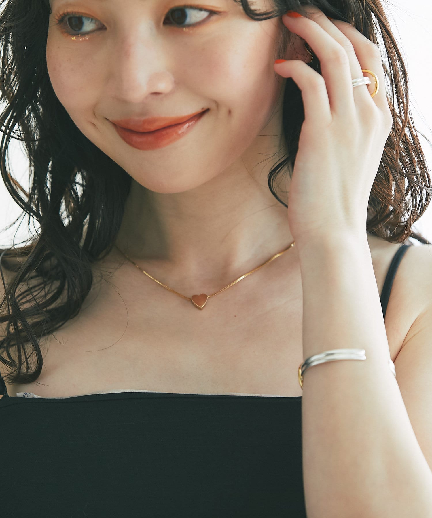 最高にキュート・全骨格対応】ハートトップネックレス/長さ調整