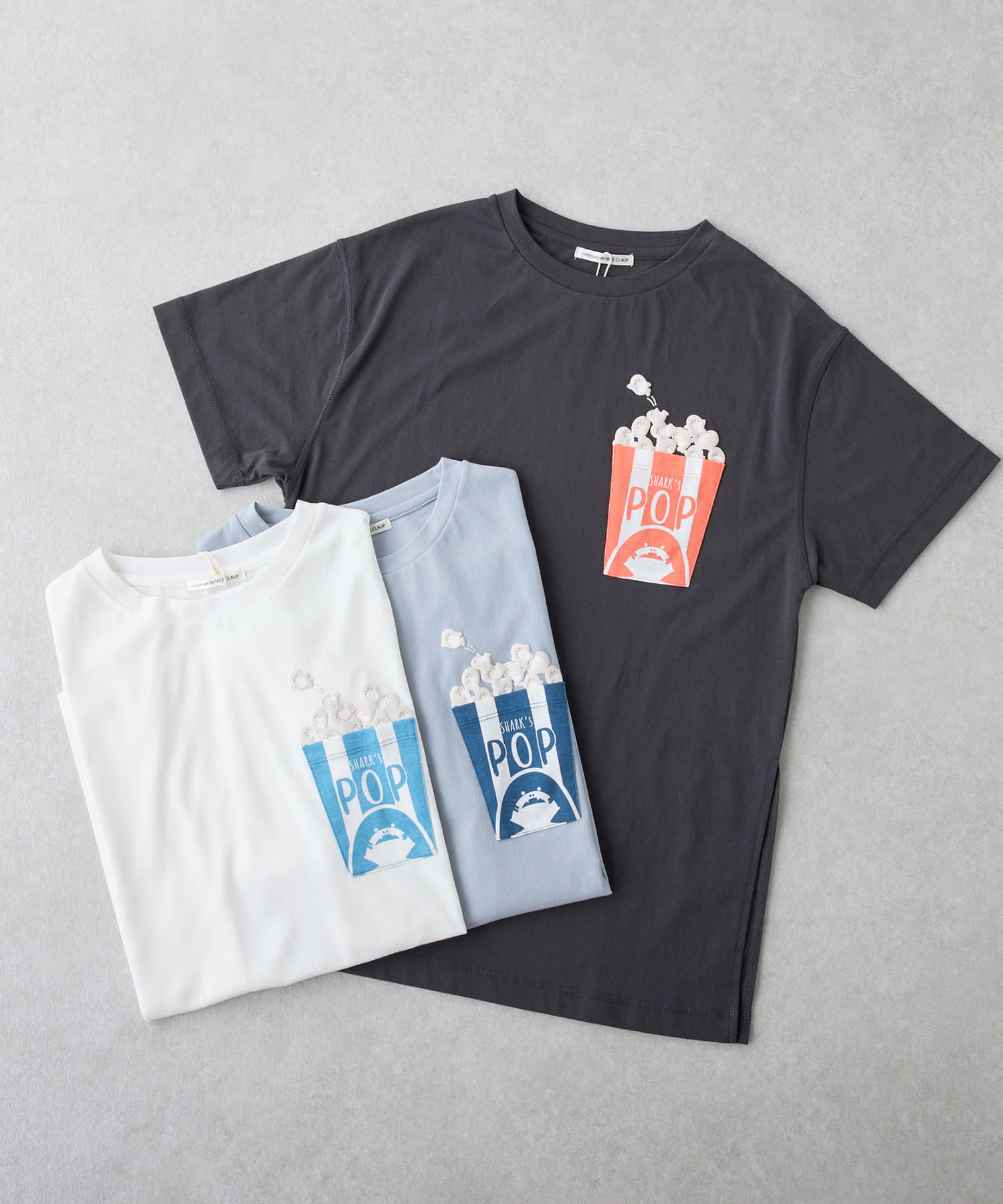 サメポップコーンTシャツ | Remind me and forever(リマインドミー