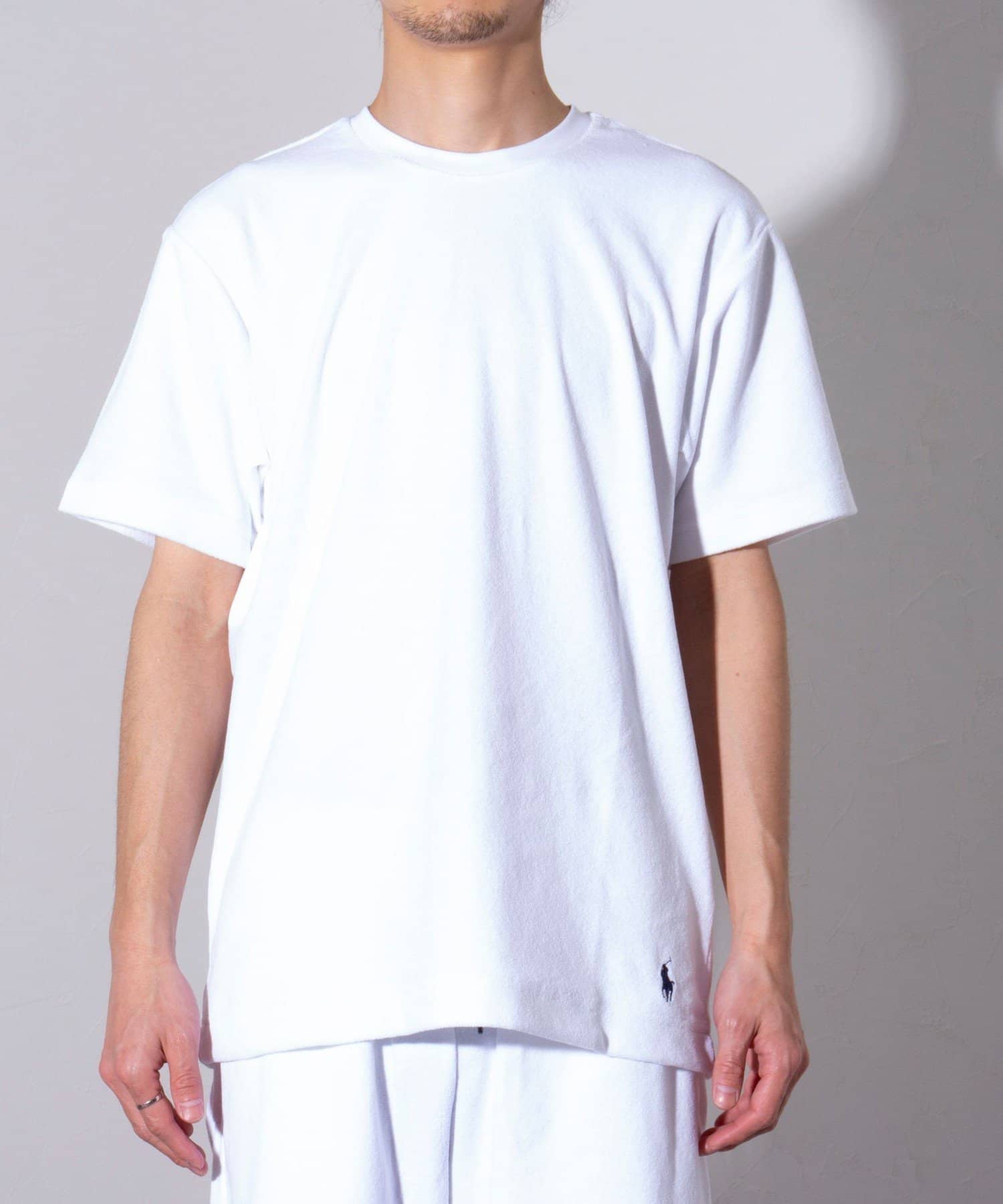 ラルフローレン♡シュランケン フィット テリー ポロ シャツ　パイル　ホワイト POLO RALPH LAUREN（ポロ ラルフ ローレン）の「シュランケン フィット