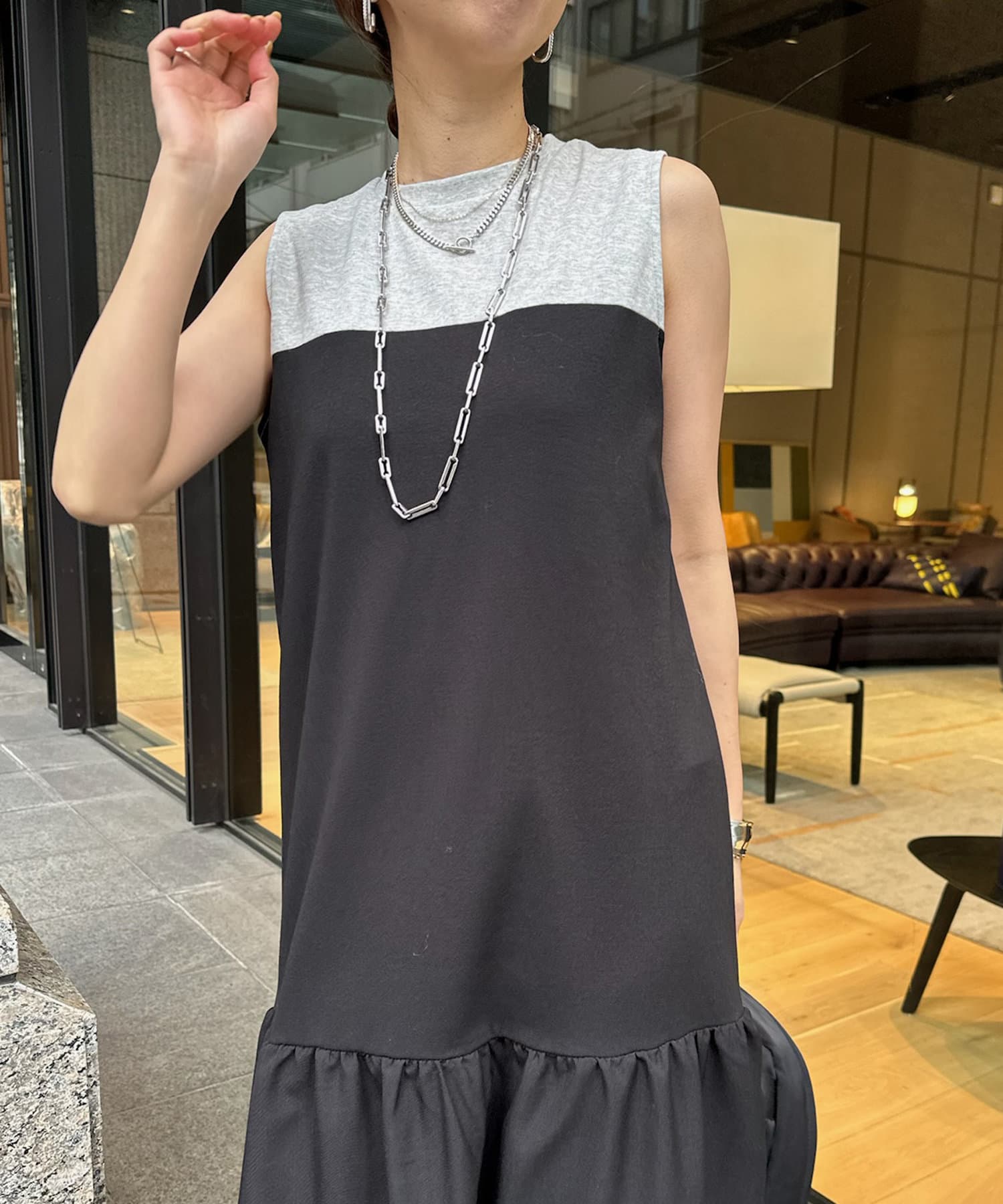 DOUDOU(ドゥドゥ) 【WEB限定】ビスチェ風ティアードワンピース