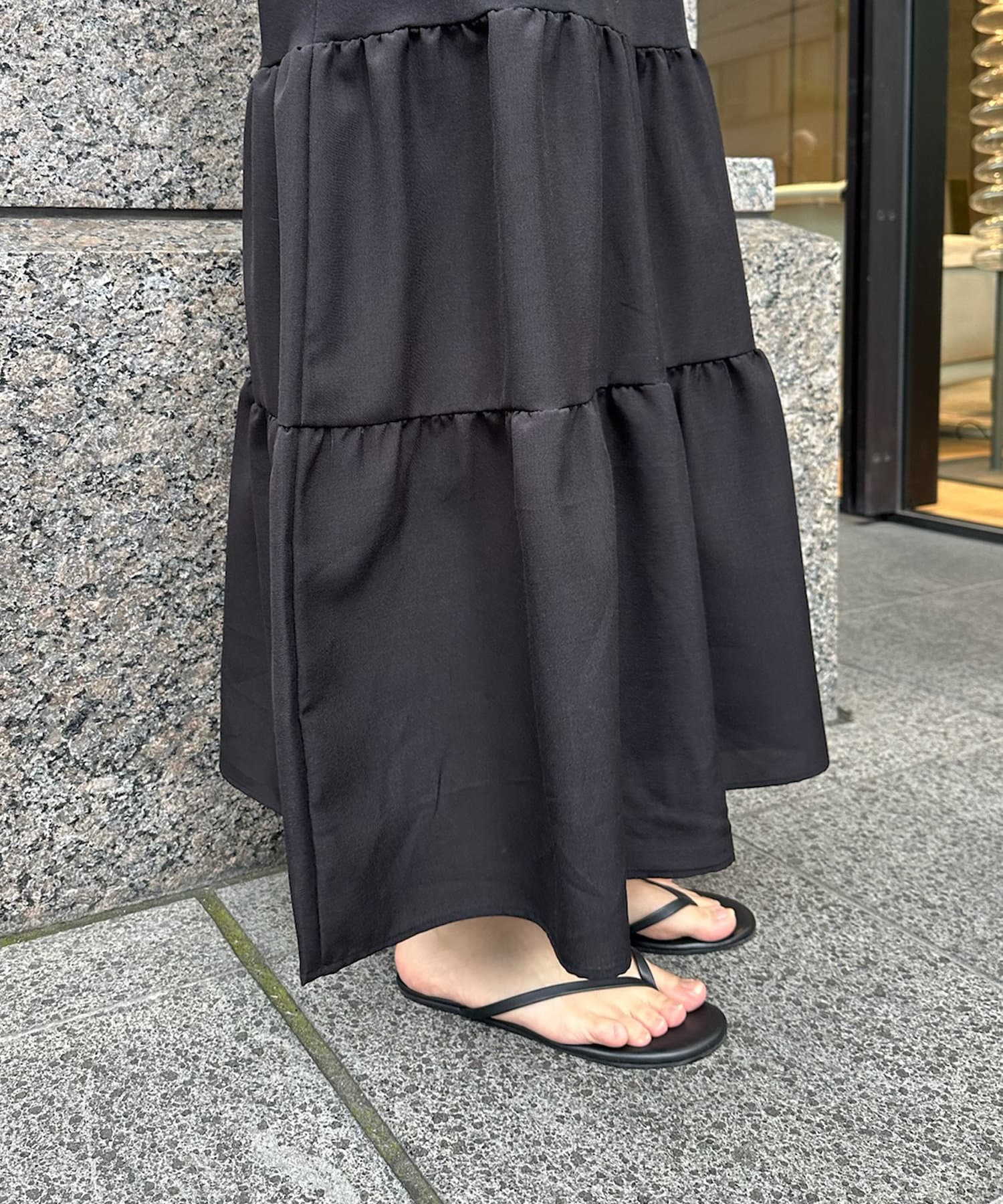 DOUDOU(ドゥドゥ) 【WEB限定】ビスチェ風ティアードワンピース