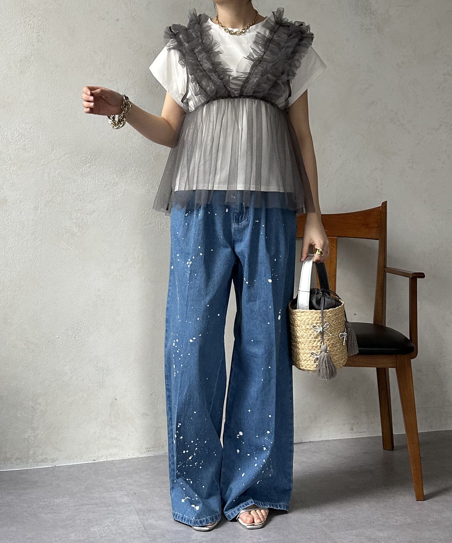 WEB限定】チュールキャミセットトップス | DOUDOU(ドゥドゥ)レディース 