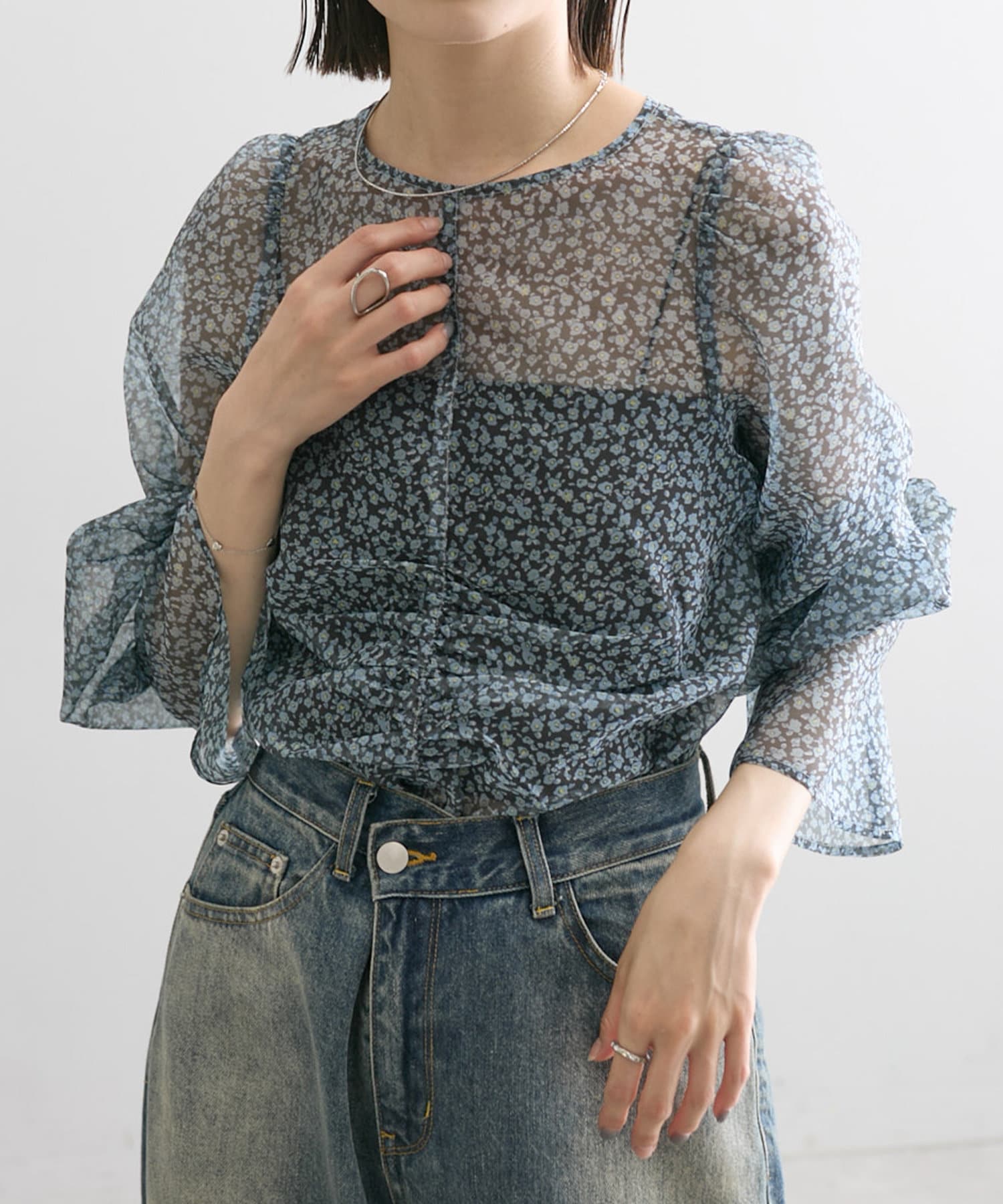 花柄トップス 花柄シアーブラウス | mystic(ミスティック)レディース | PAL