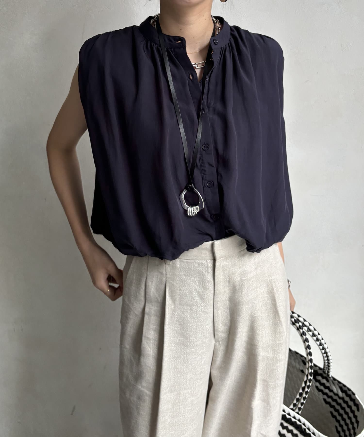 DOUDOU(ドゥドゥ) 【WEB限定】バルーンタンクブラウス