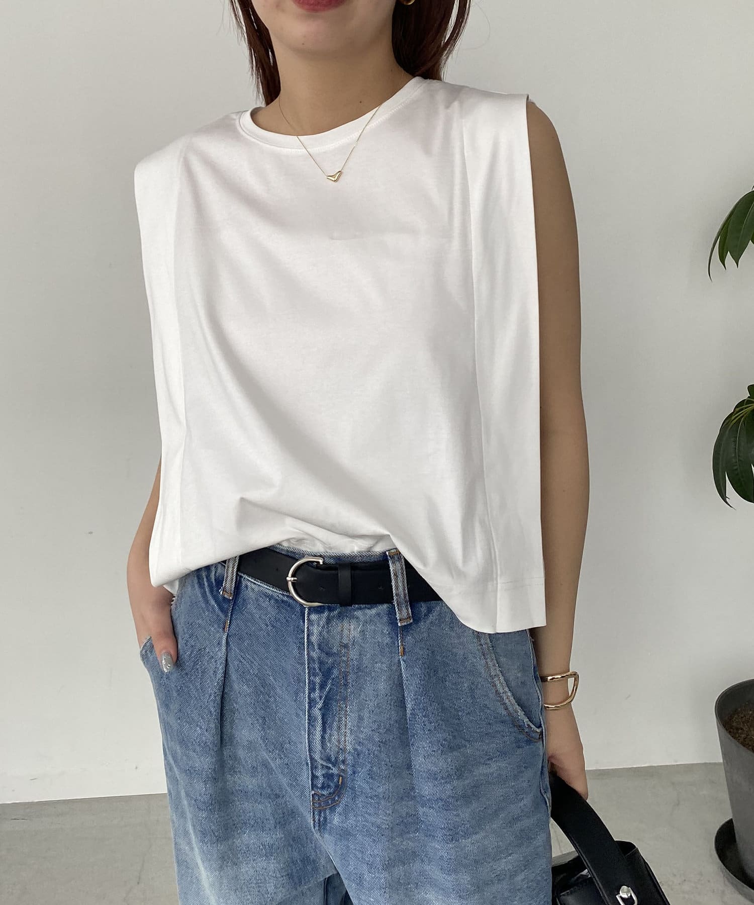 「CAPRICIEUX LE'MAGE」 半袖カットソー FREE ホワイト レディース CAPRICIEUX LE'MAGE 「CAPRICIEUX LE'MAGE」 半袖Tシャツ FREE