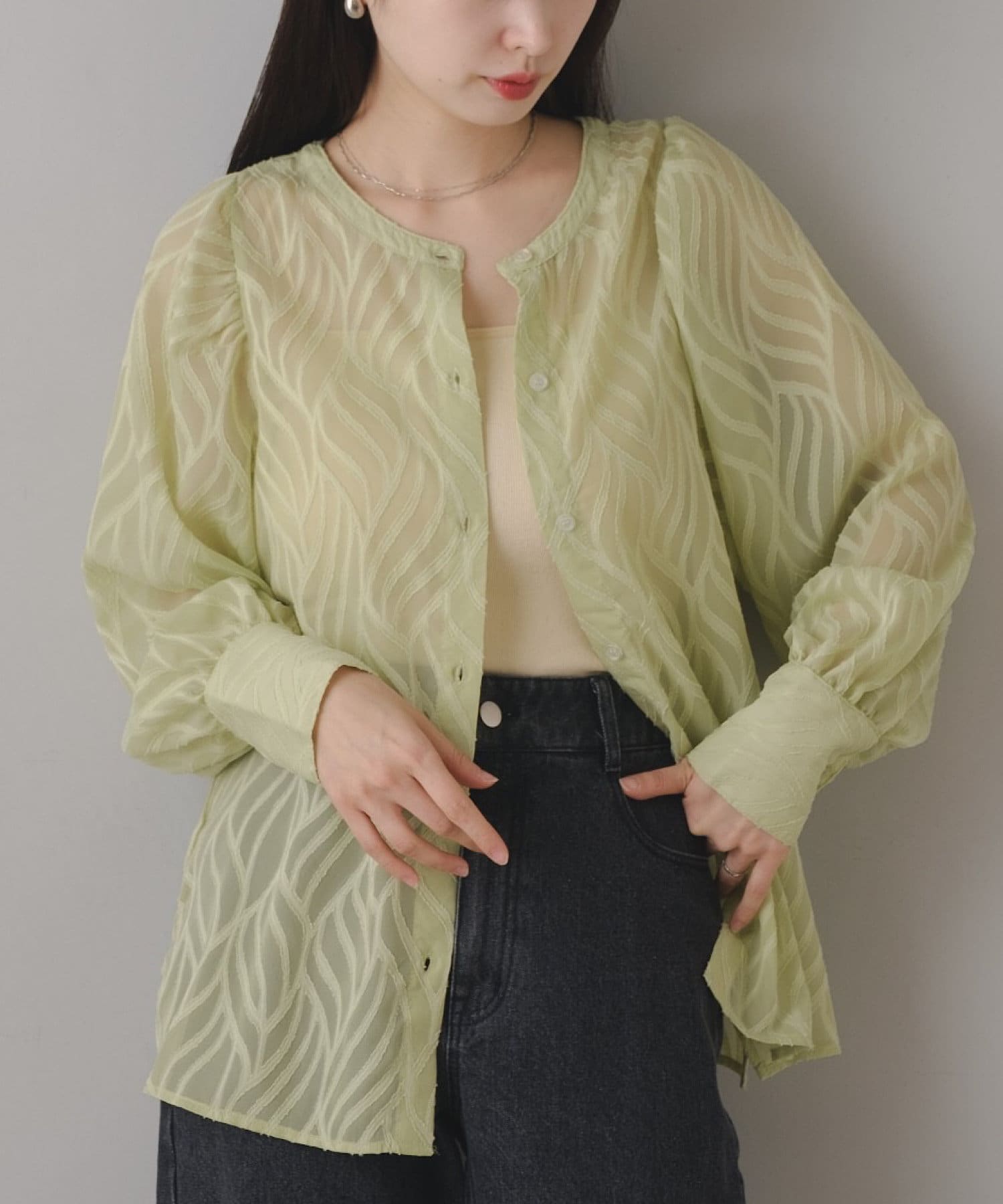 新品 カスタネ レース ブラウス 新色追加/S.Mサイズ展開】衿付きレースプルオーバー | Kastane