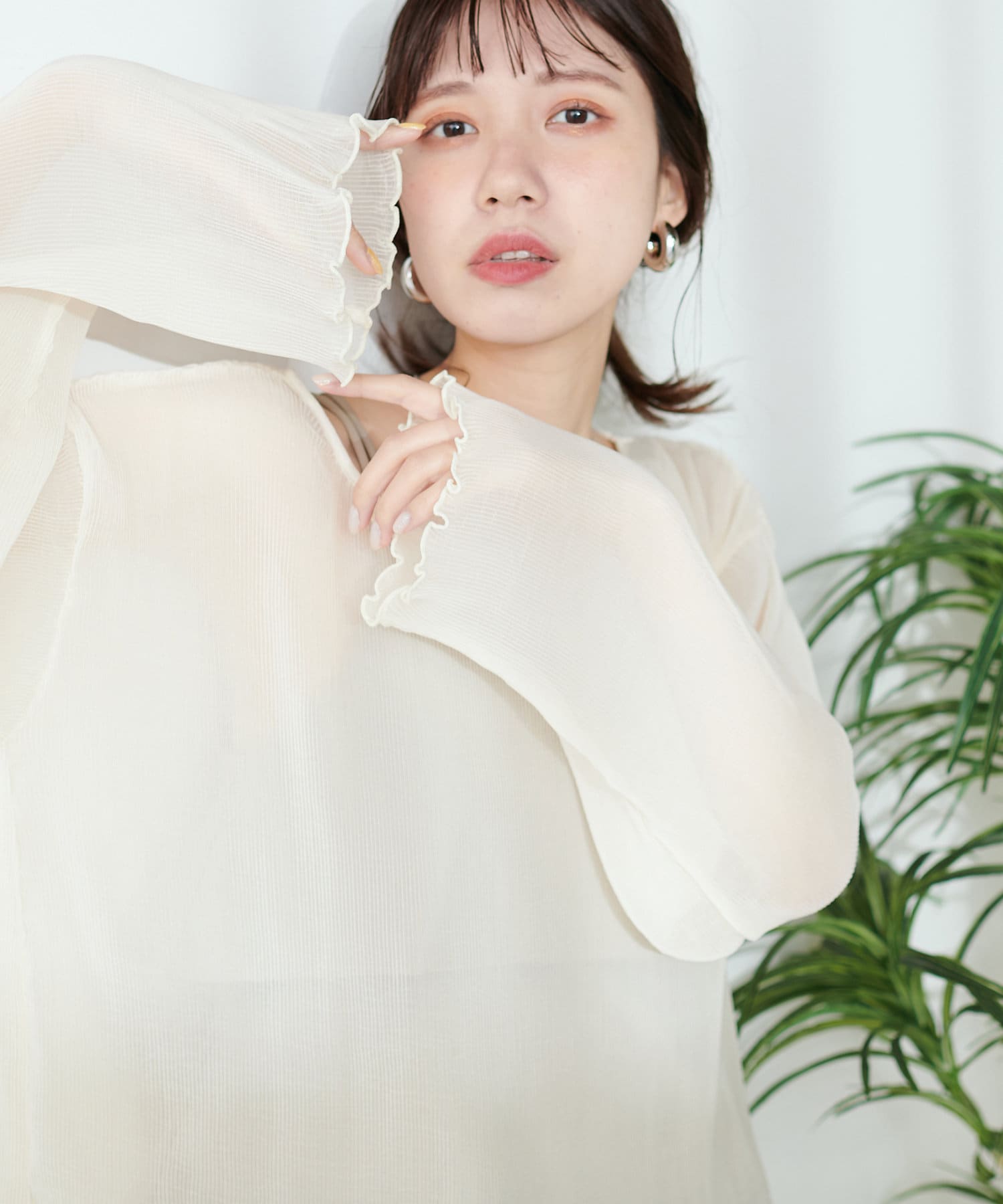 シアー楊柳ゆるTOPS | natural couture(ナチュラルクチュール