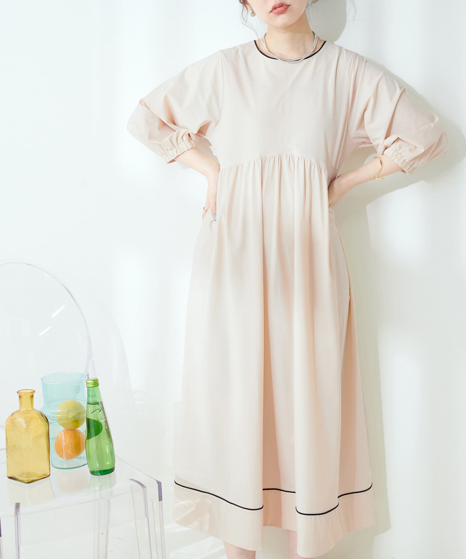 ランタンワンピース Lサイズ】ランタンスリーブワンピース | kotobukisewing