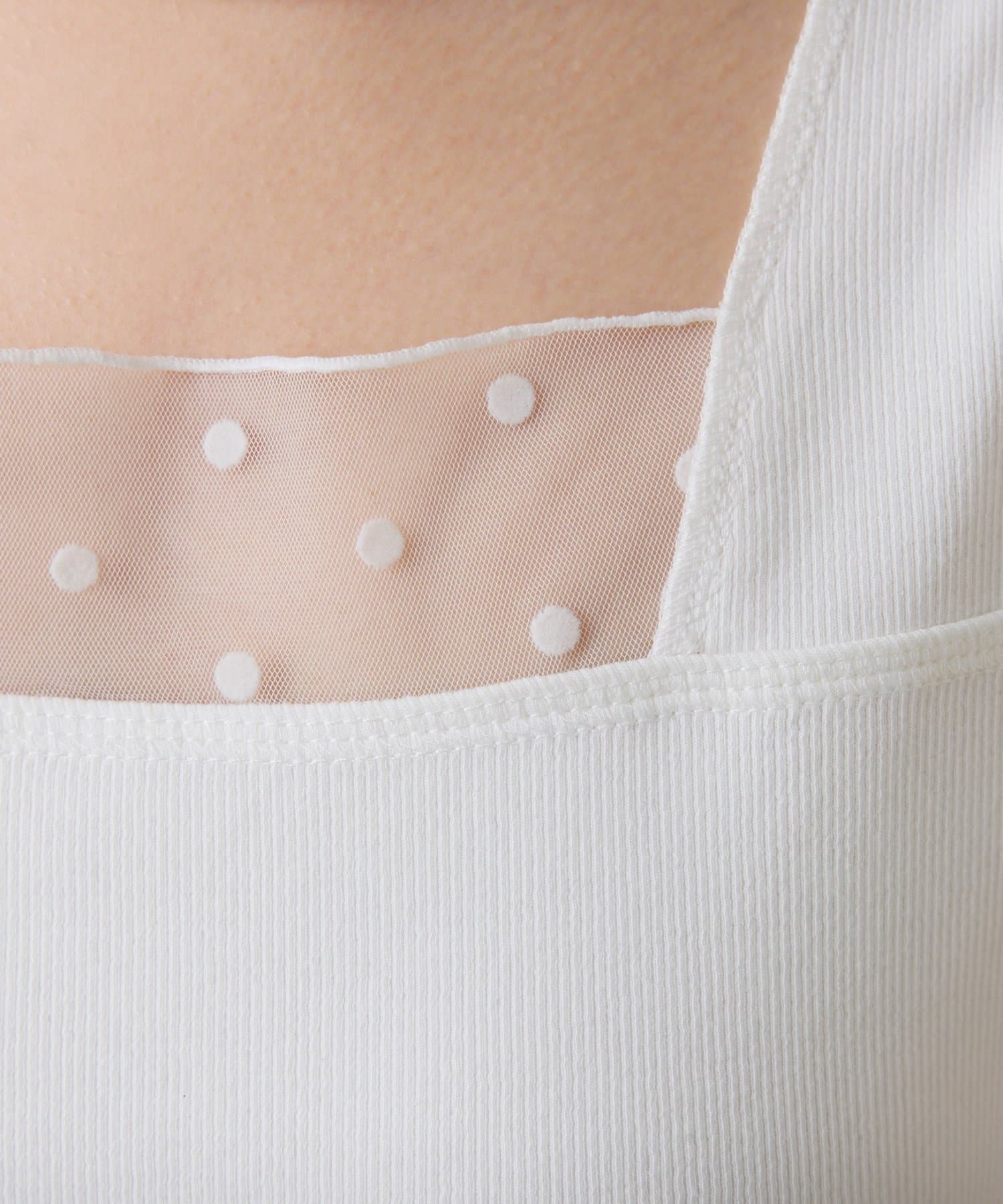 COLLAGE GALLARDAGALANTE(コラージュ ガリャルダガランテ) 《新色登場》【C′NOTE/ノート】 シアー切り替えスクエアタンクトップ