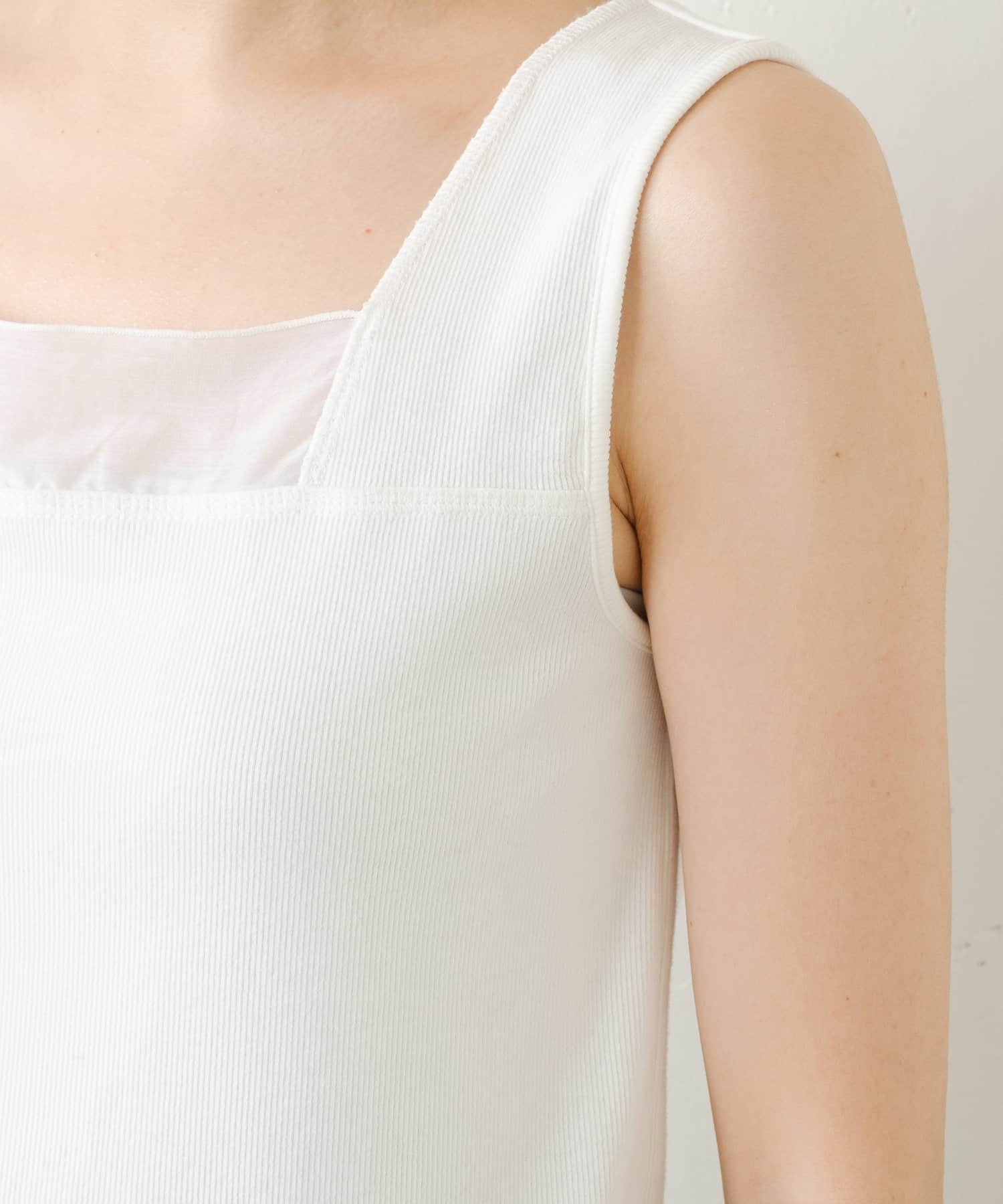 COLLAGE GALLARDAGALANTE(コラージュ ガリャルダガランテ) 《新色登場》【C′NOTE/ノート】 シアー切り替えスクエアタンクトップ