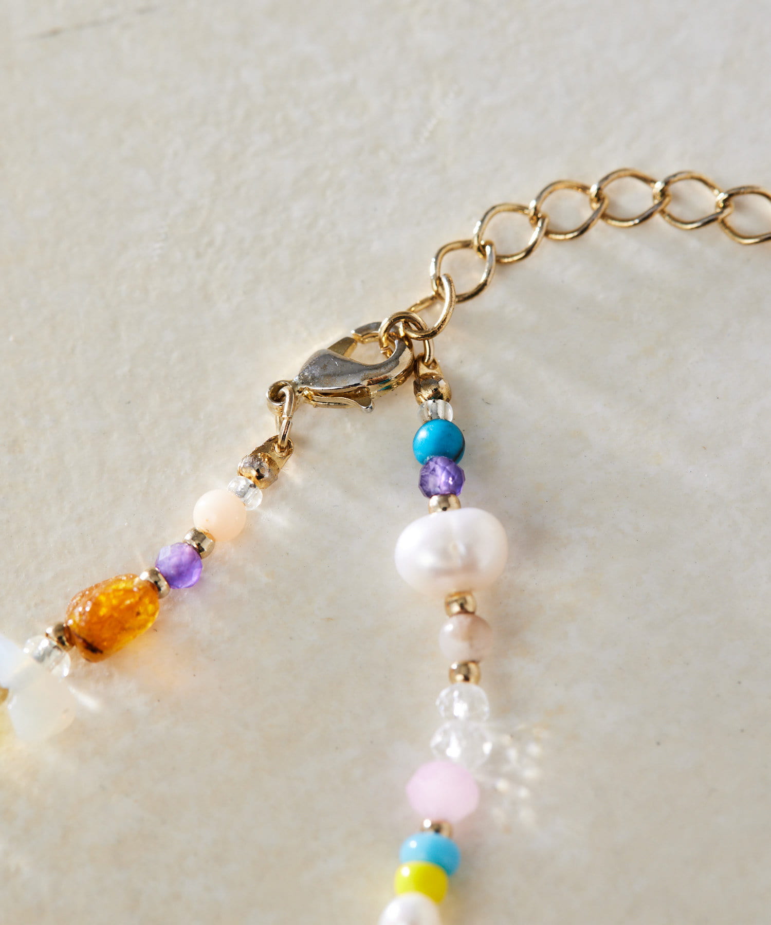 WEB限定》天然石使用/カラフルミックスストーンネックレス | ear WEB限定》天然石使用/カラフルミックスストーンネックレス | ear