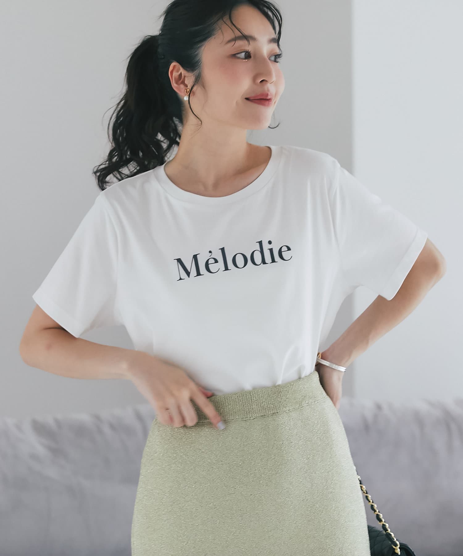 siro de labonte チュールドッキングフロッキーロゴTシャツ siro de labonte チュールドッキングフロッキーロゴTシャツ
