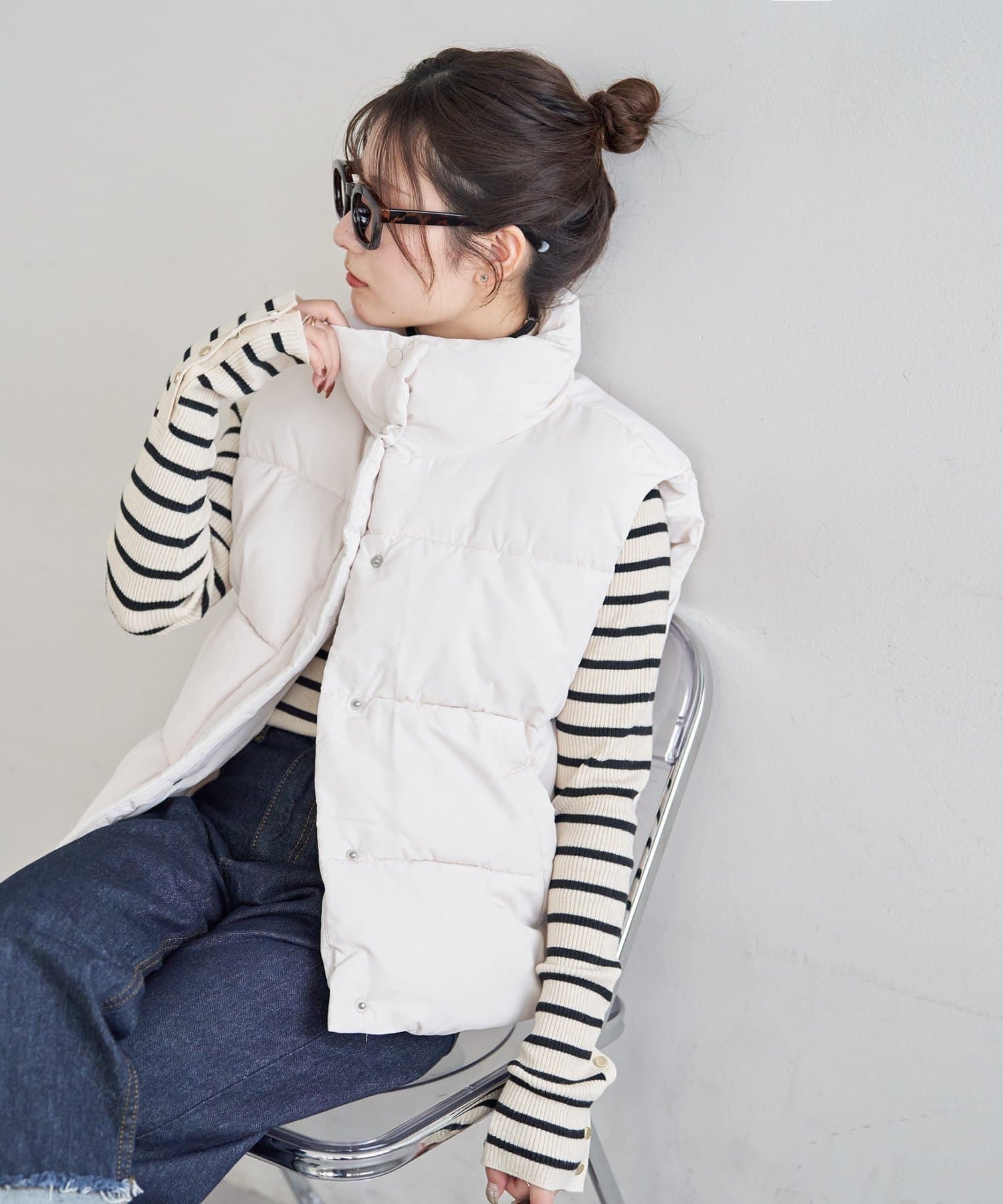 DISCOAT(ディスコート) 【首元まで防寒◎/WEB限定】コンパクトスタンドダウンベスト