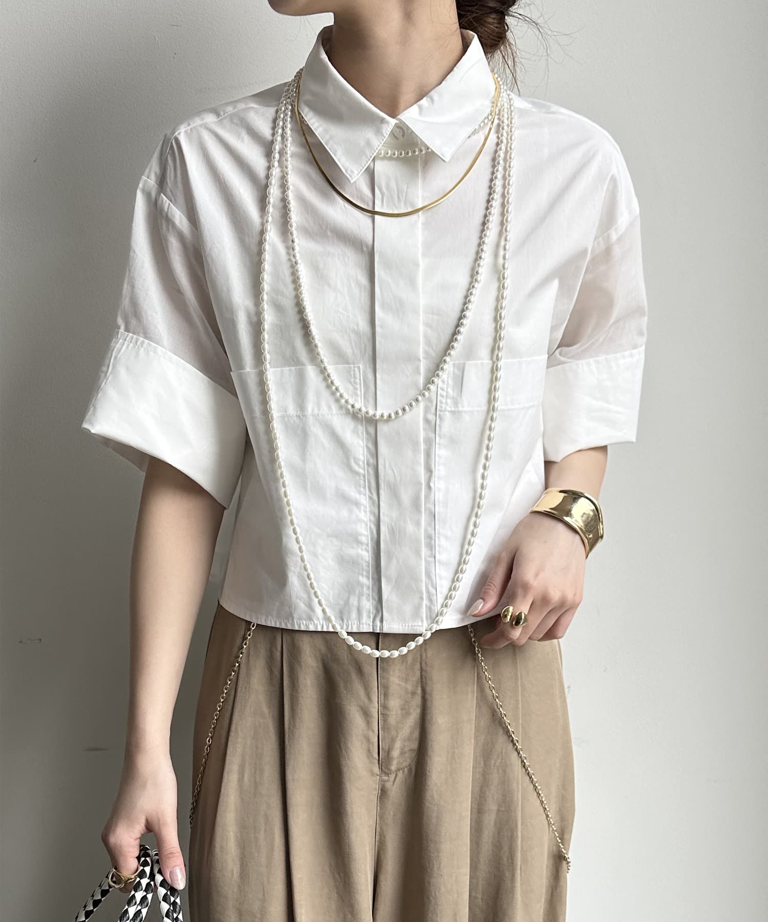 WEB限定】コットンツイル切替シャツ | DOUDOU(ドゥドゥ