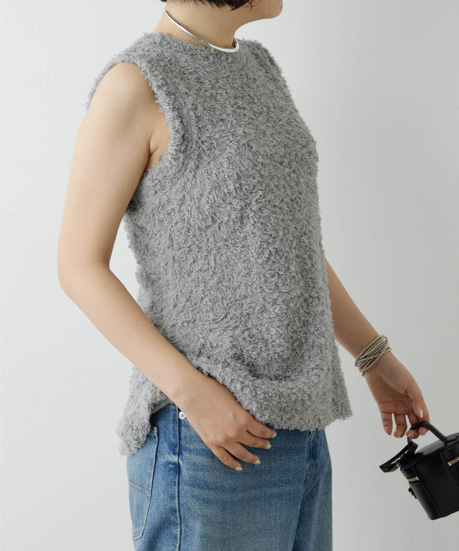 新品未使用　ウィムガゼット　ミラノリブノースリプルオーバー　ブラック Whim Gazette(ウィム ガゼット)の【GEMINI】フェザー