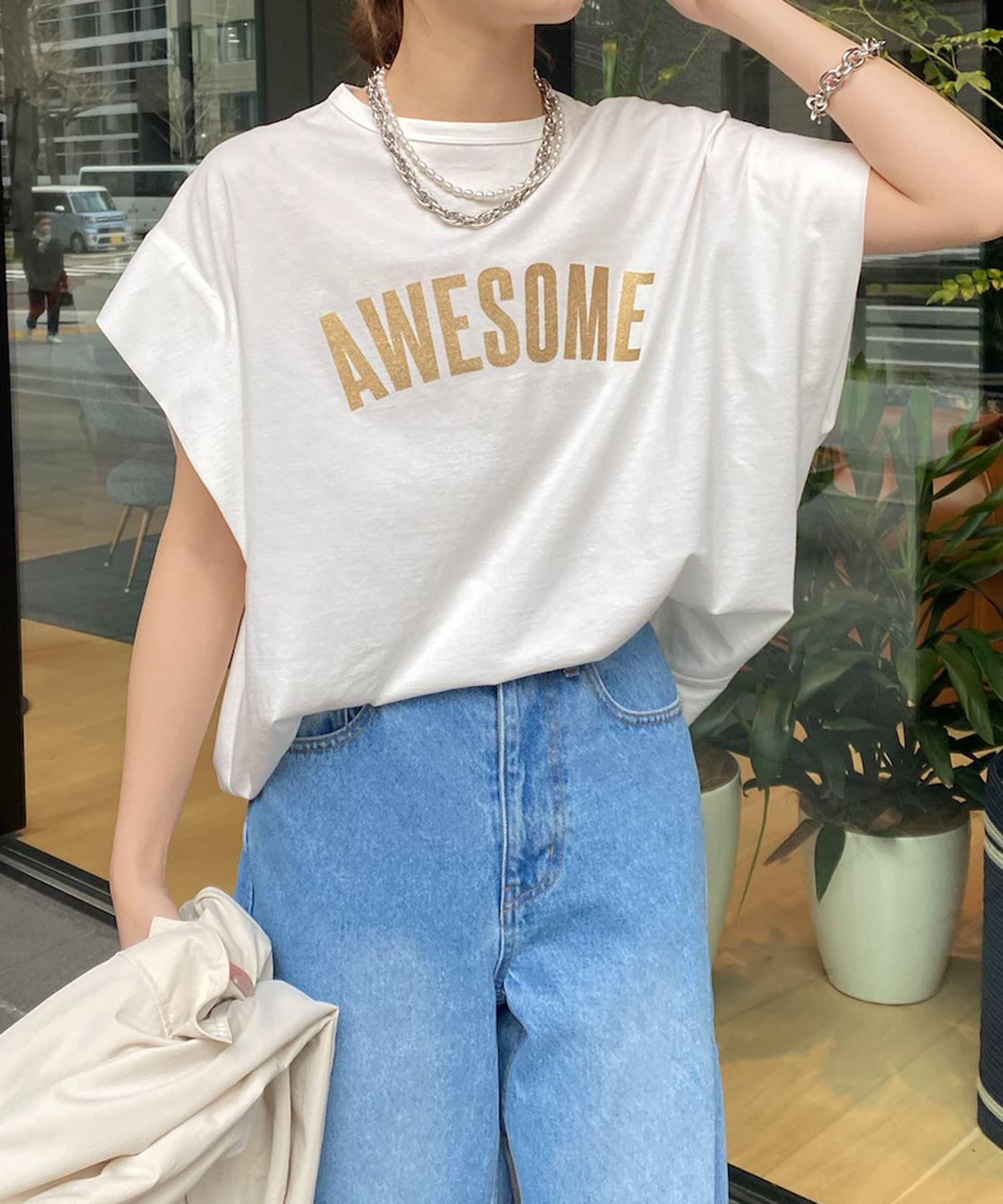 DOUDOU(ドゥドゥ) AWESOMEラメグリッターTEE