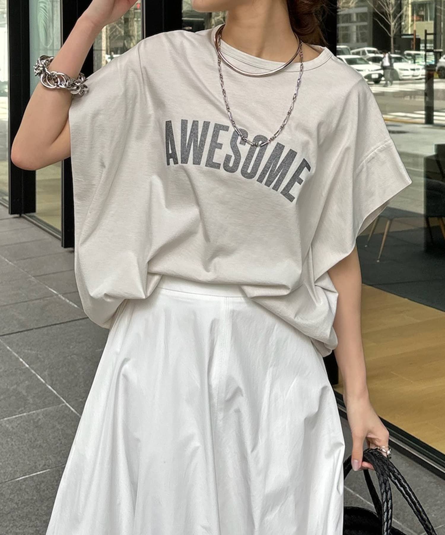 DOUDOU(ドゥドゥ) AWESOMEラメグリッターTEE