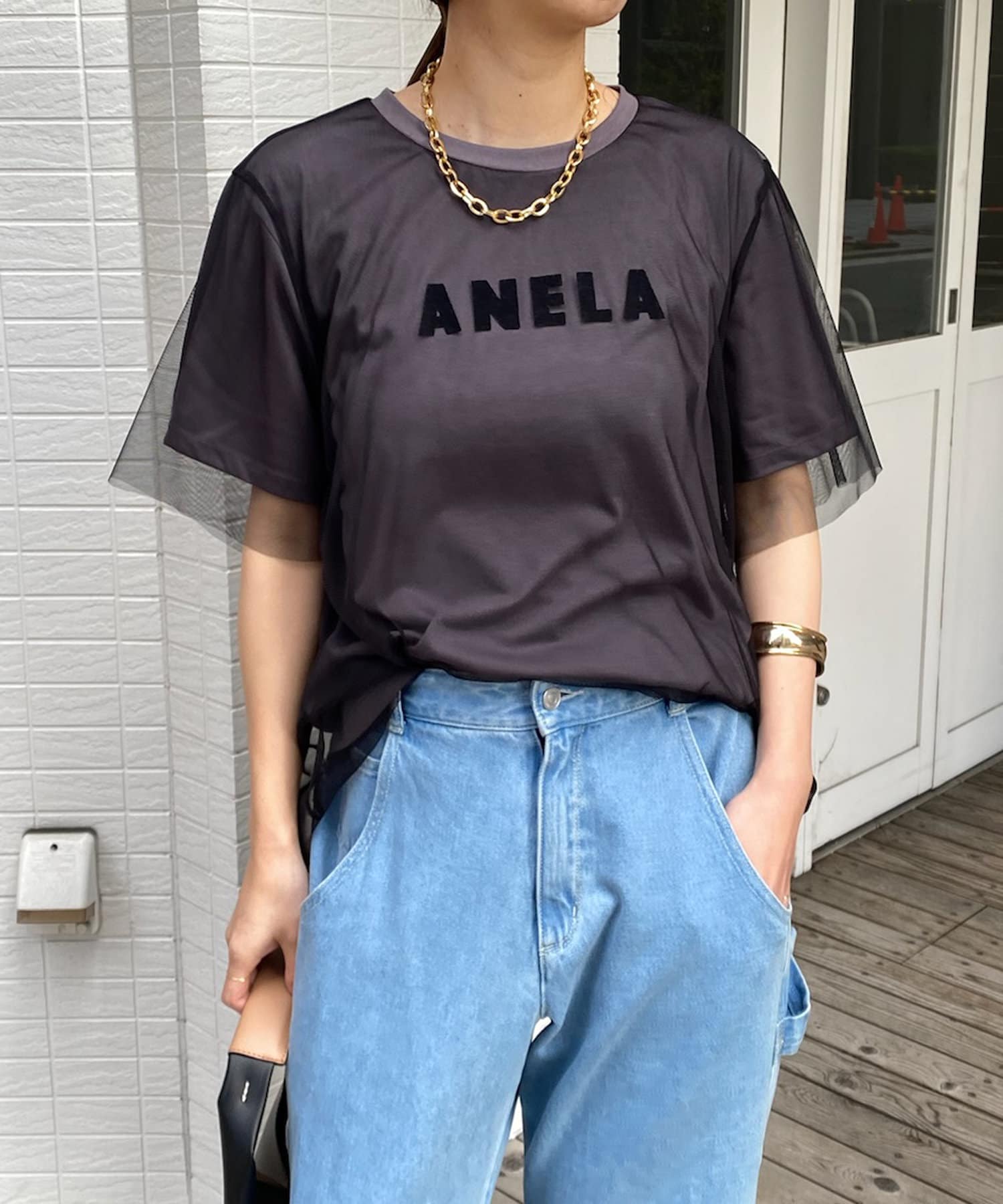 DOUDOU(ドゥドゥ) 【WEB限定】ANELA チュールドッキングTEE