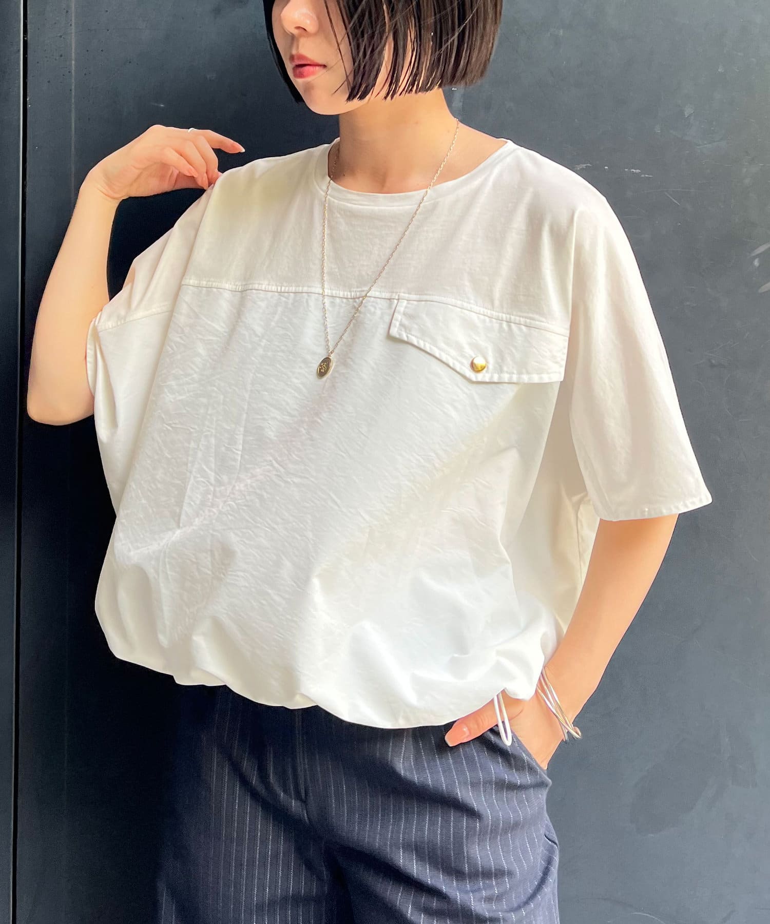 フハク切替シルケットカットソー（Tシャツ/カットソー）｜Jena