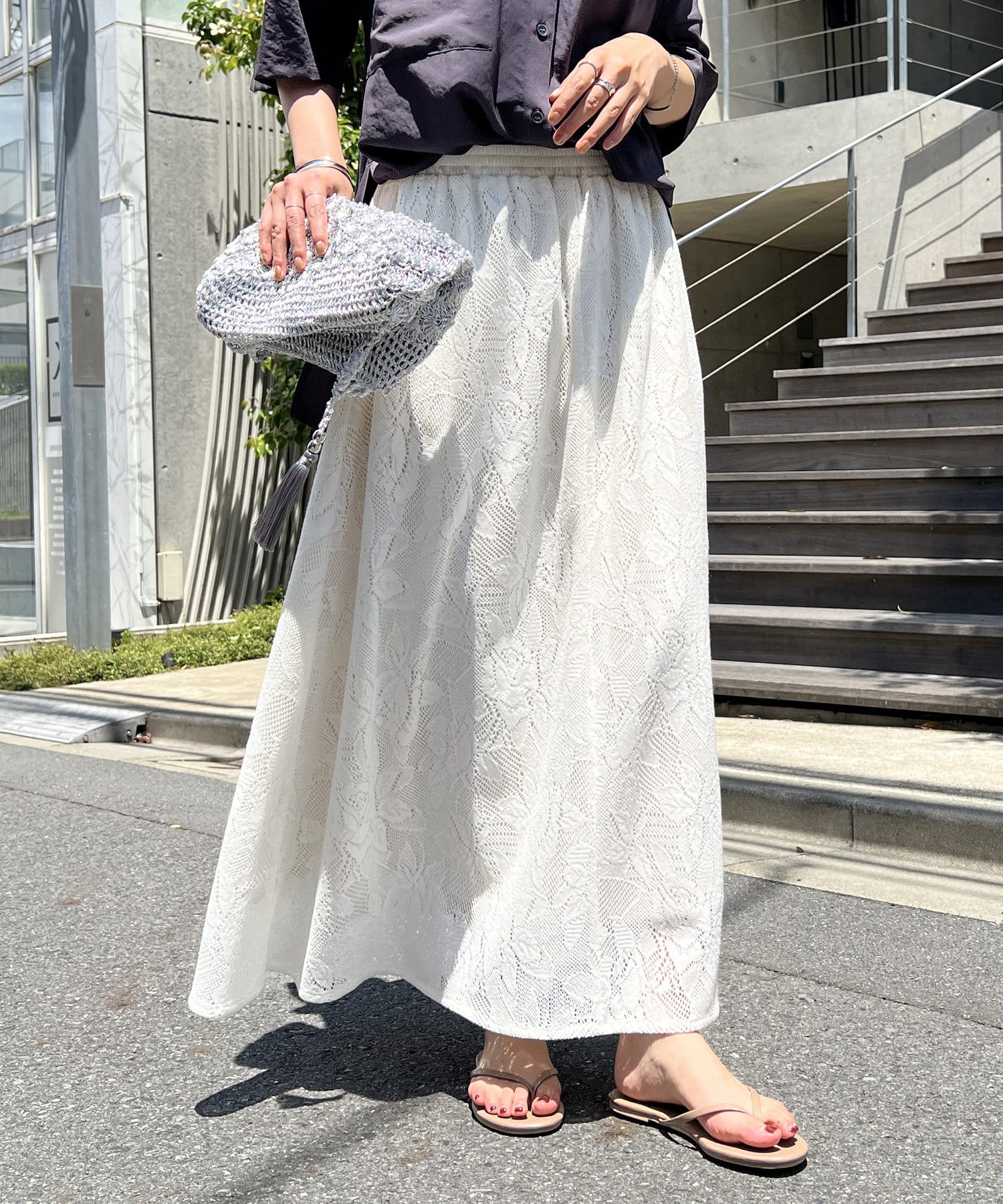 インしないでカワイイ・程よい甘さ》レースギャザースカート | un dix 