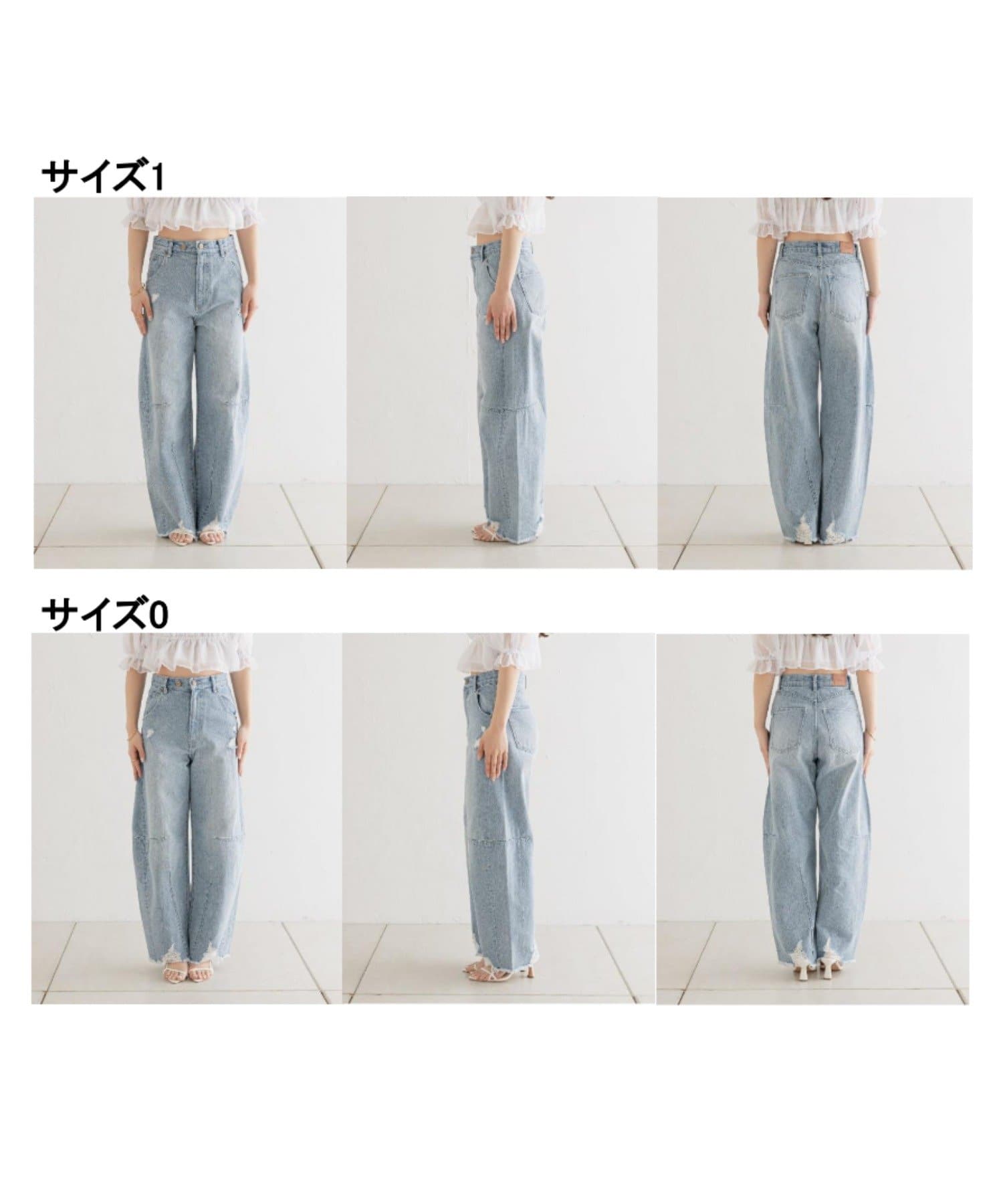 Chico ワイドカーブパネルデニムパンツ Chico】ワイドカーブデニムパンツ | OUTLET(アウトレット