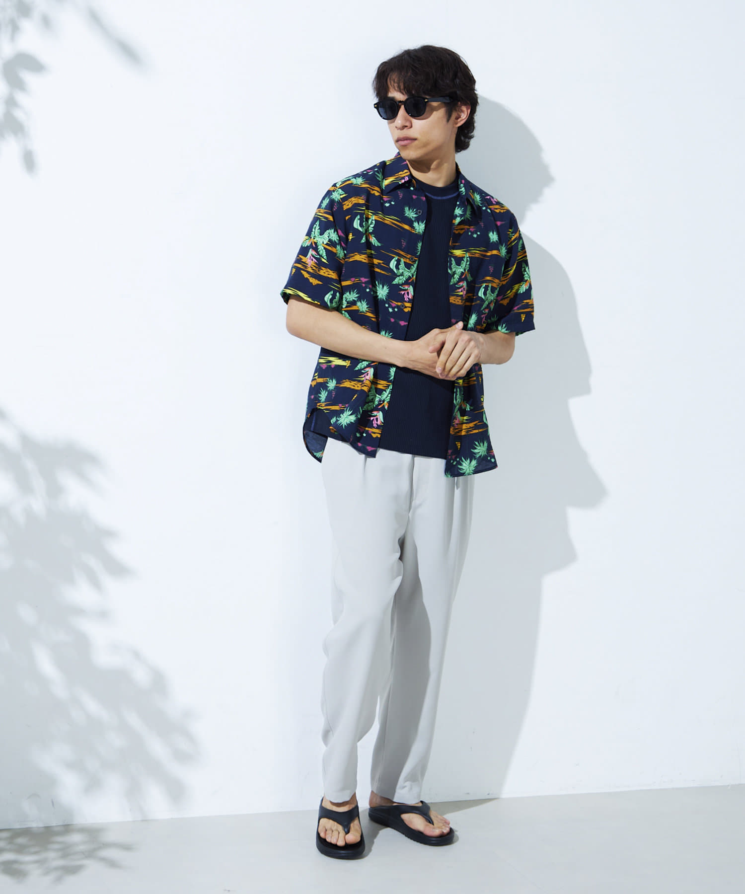 FREDY & GLOSTER(フレディ アンド グロスター) 【GLOSTER】フクレ2重織 リラックス イージーワイドパンツ