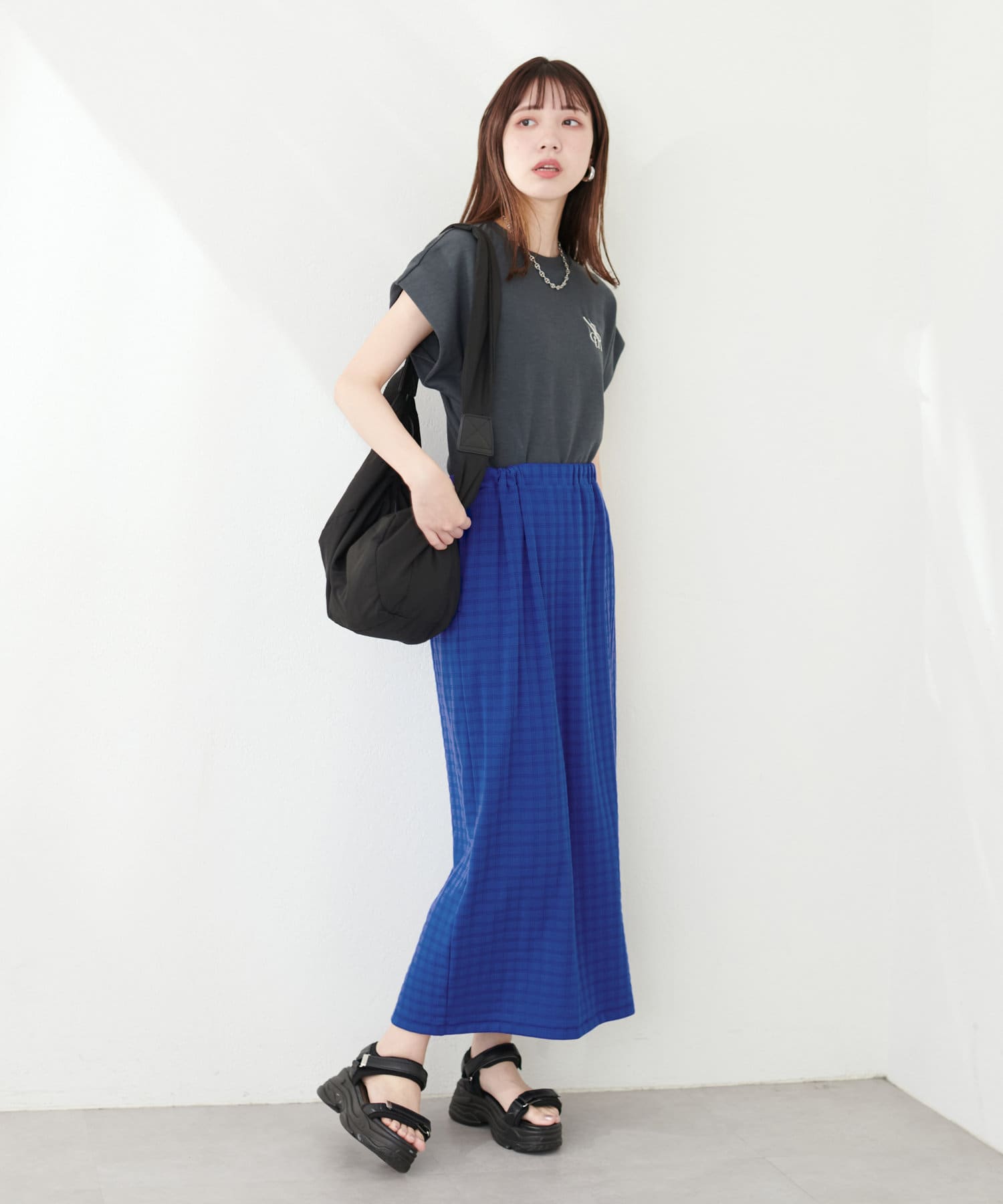 ぐり様✨新品タグ付✨ウエストゴムで楽ちんnop de nod はきやすいロンスカ mamamo】ウエスト調節ゴム付スカート | natural couture