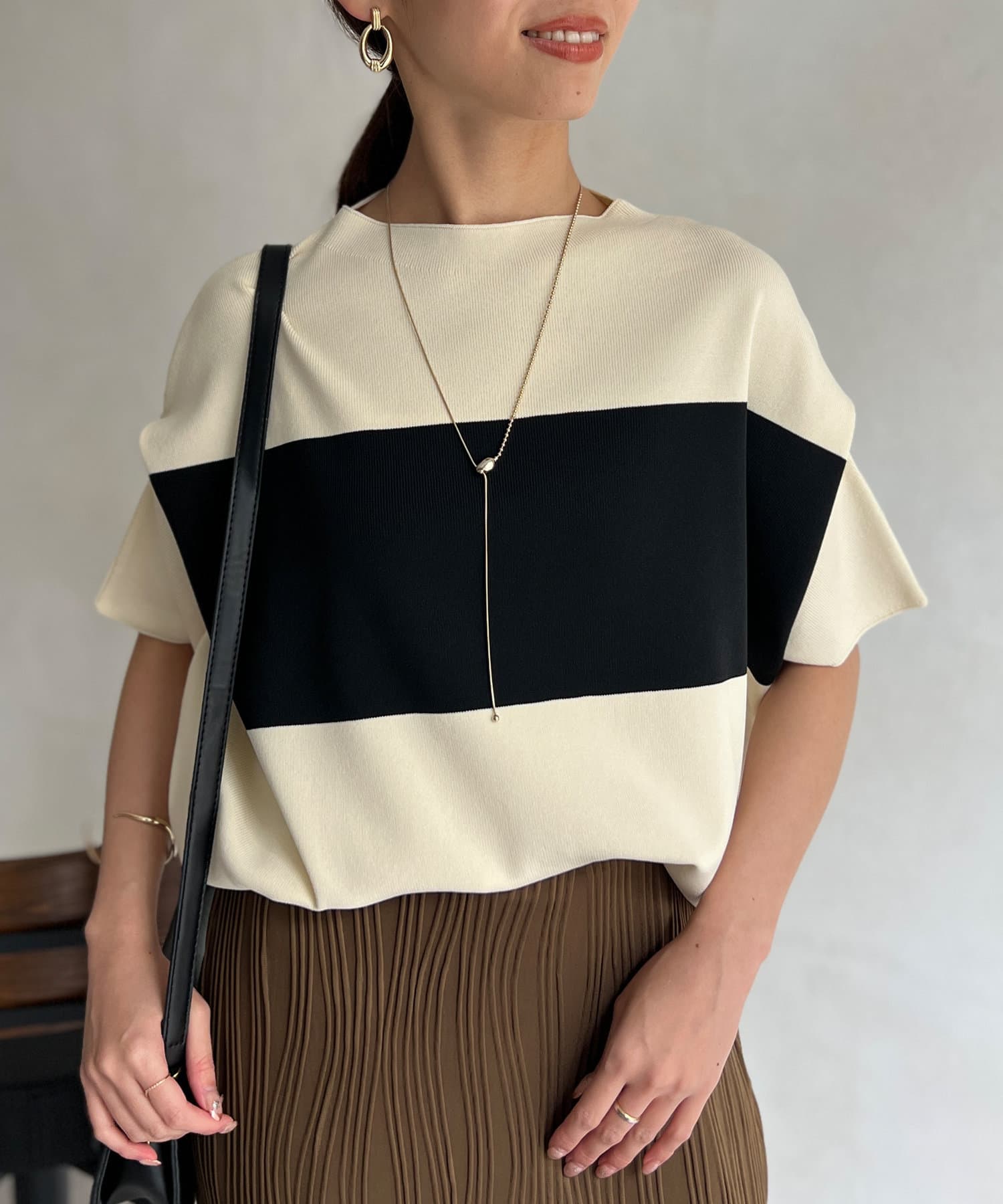 美品　ella_selectshop ツイードスリーブプルオーバー メッシュフレンチスリーブ プルオーバー|allureville OFFICIAL