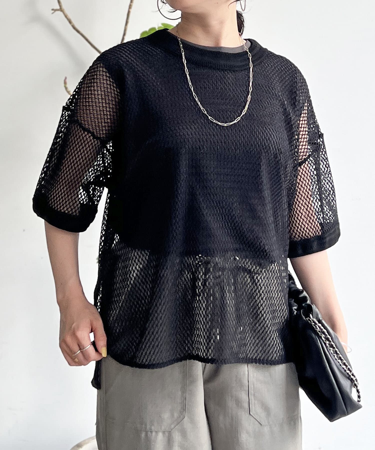 柄リブメッシュプルオーバー | Croisiere(クロジエール