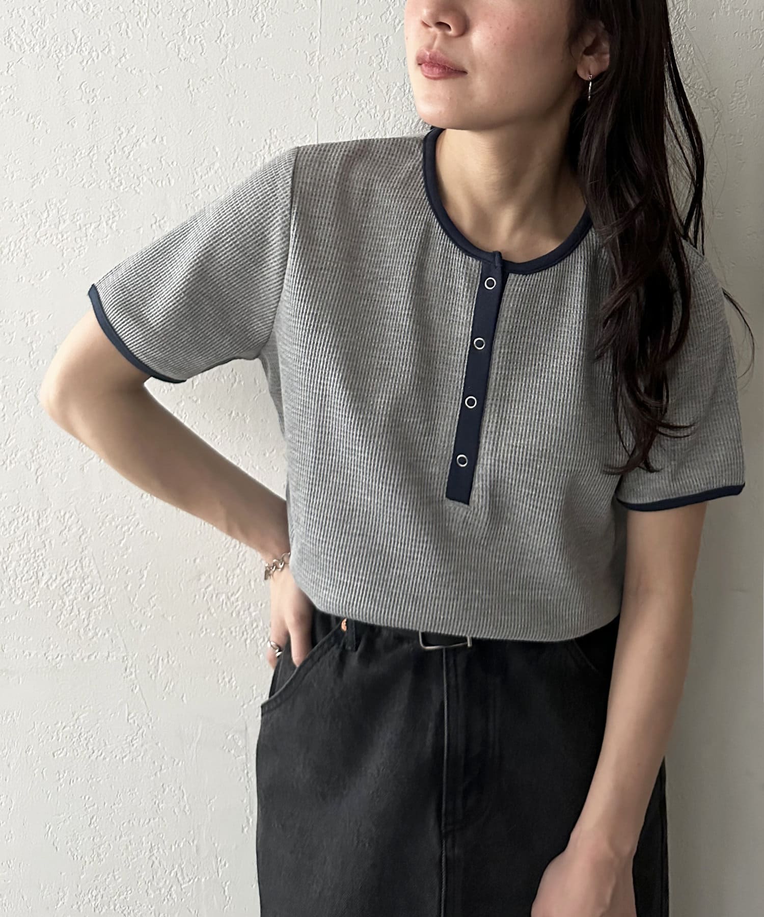 DISCOAT(ディスコート) 【29色展開/多色買い】ワッフルリングドット半袖Tシャツ《WEB限定》