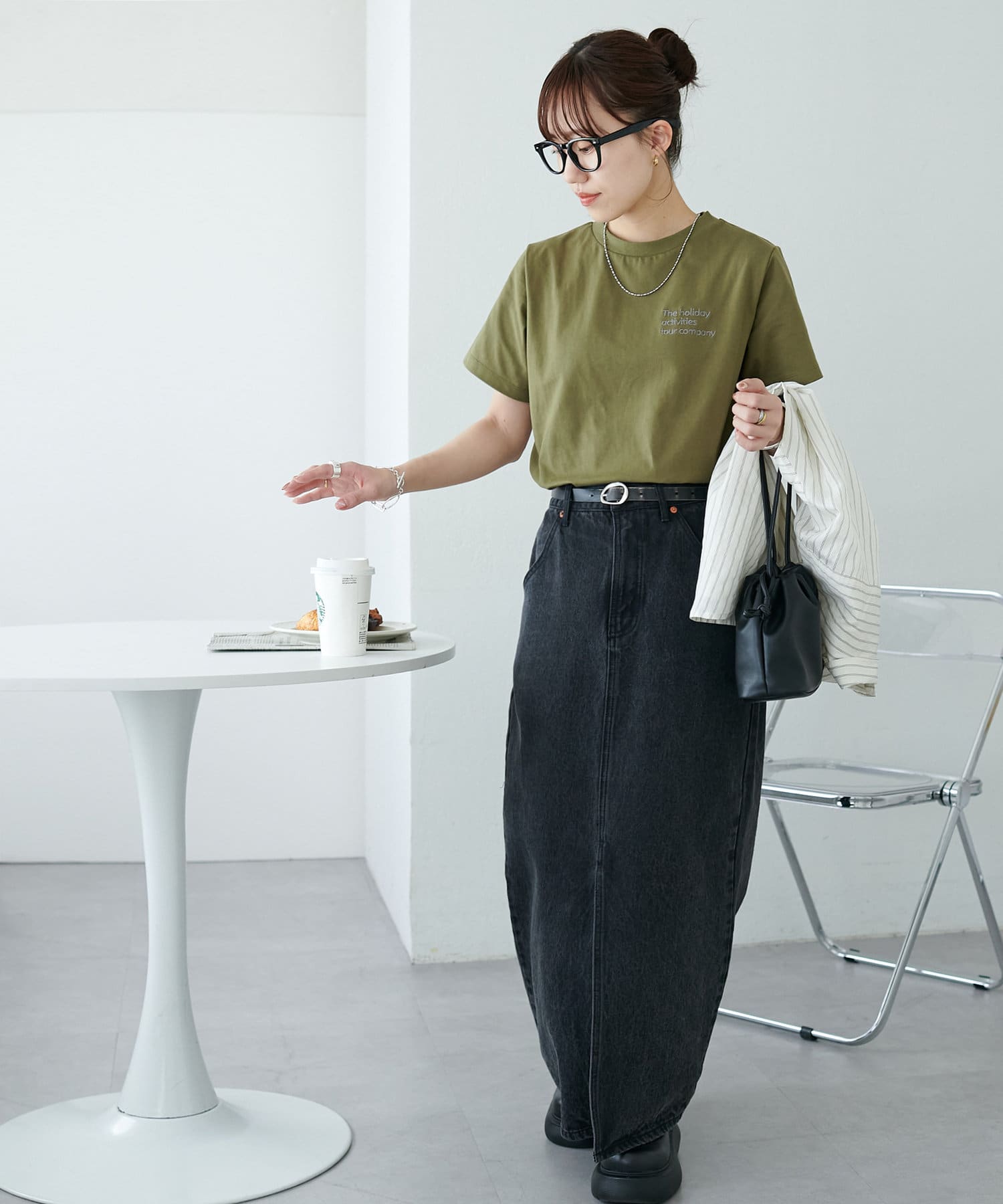 DISCOAT(ディスコート) 【新色追加】3段ロゴ刺繍ショートTシャツ《WEB限定》
