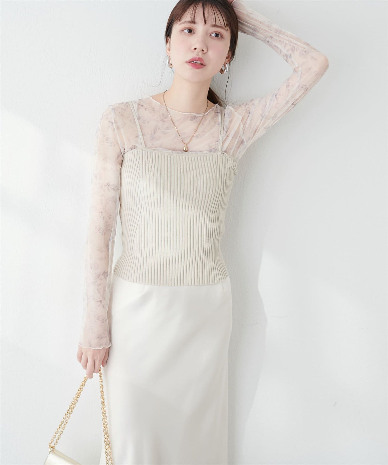 EVERY.VERY niceclaup】シアーチュールトップス | NICE CLAUP / OLIVE