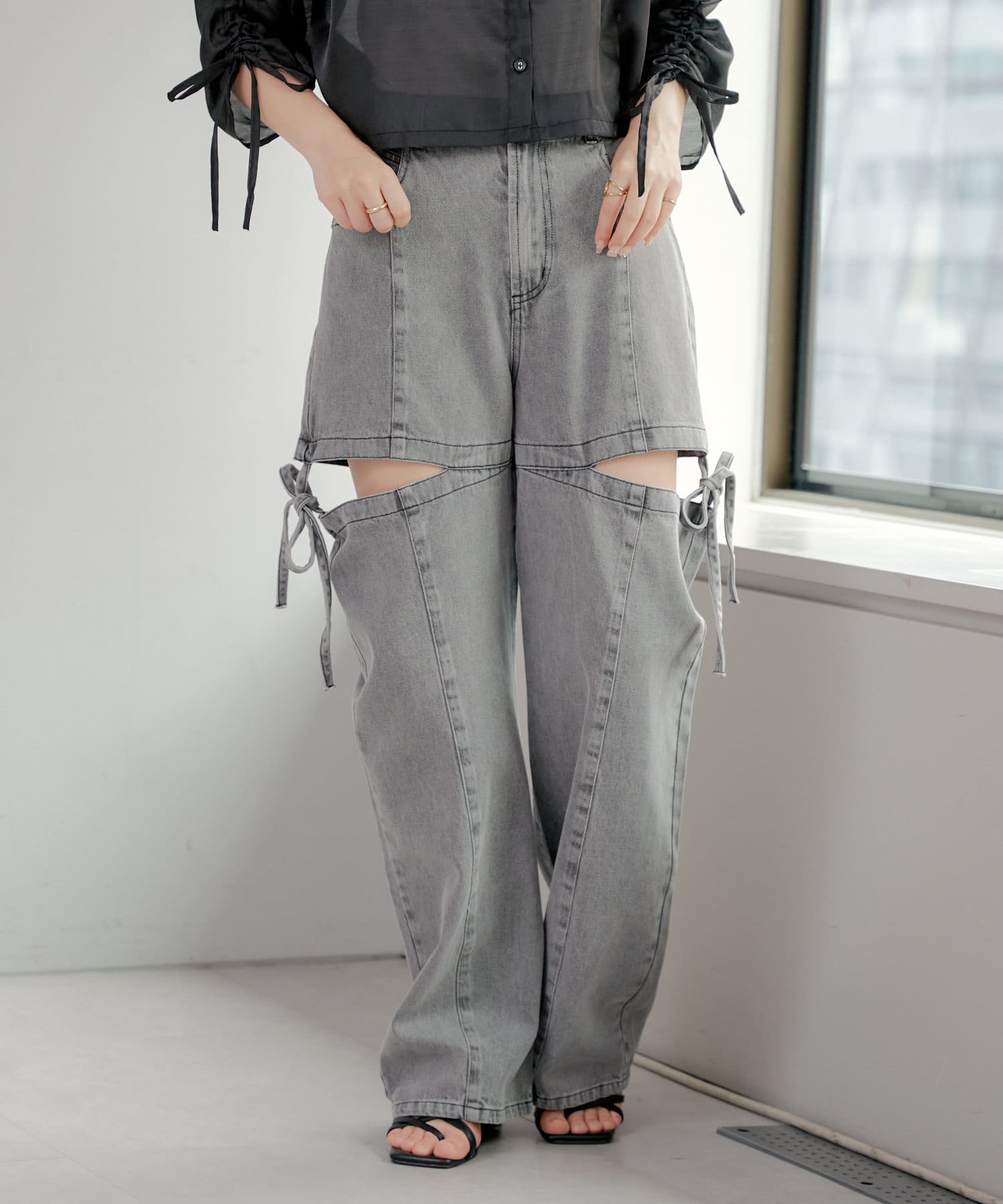 脇スリットリボンデニム | Remind me and forever(リマインドミー