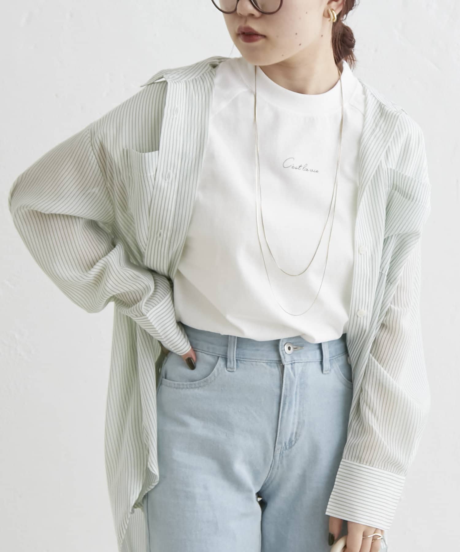 NICE CLAUP / OLIVE des OLIVE OUTLET(ナイスクラップ  / オリーブ デ オリーブ アウトレット) 【累計1万枚販売】【華奢見え】フレンチスリーブカットソー