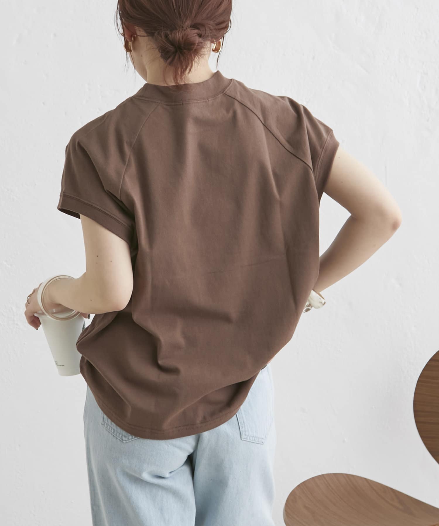 NICE CLAUP / OLIVE des OLIVE OUTLET(ナイスクラップ  / オリーブ デ オリーブ アウトレット) 【累計1万枚販売】【華奢見え】フレンチスリーブカットソー