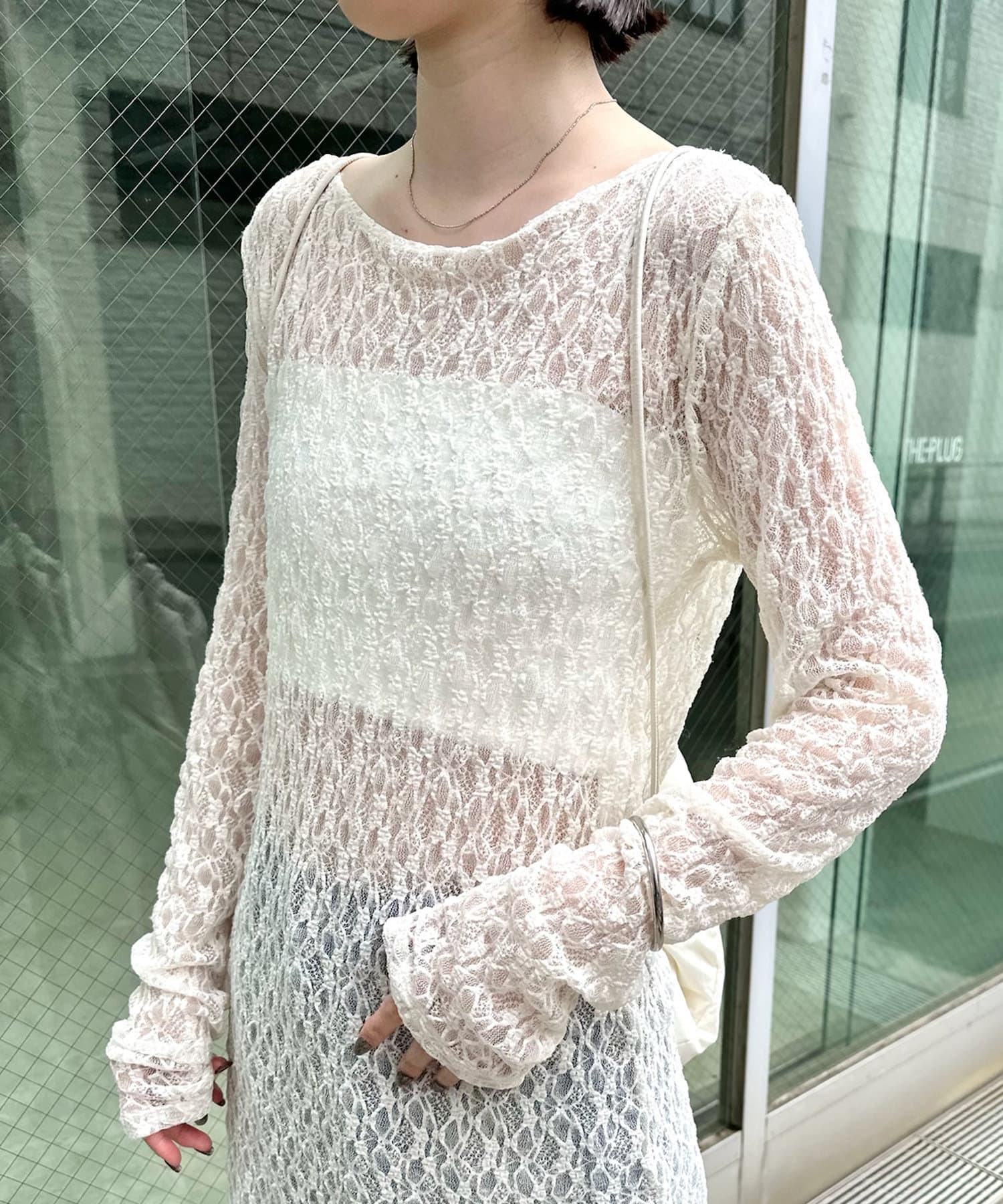 mystic(ミスティック) [mline]レースロングプルオーバー