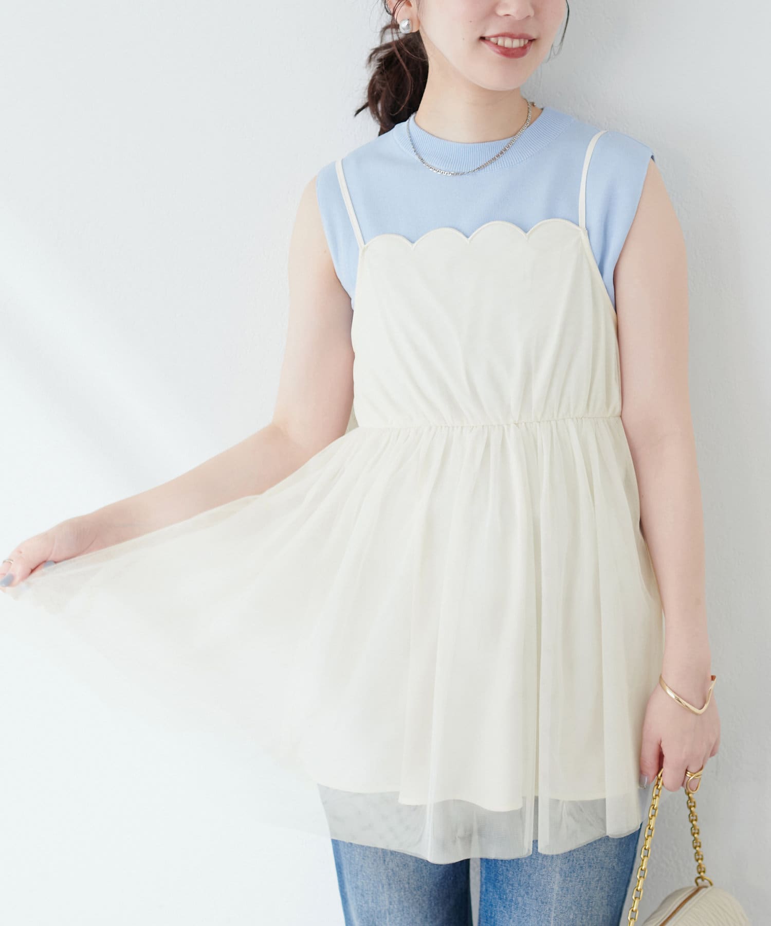 osonoスカラップチュールキャミTOPS | natural couture(ナチュラル