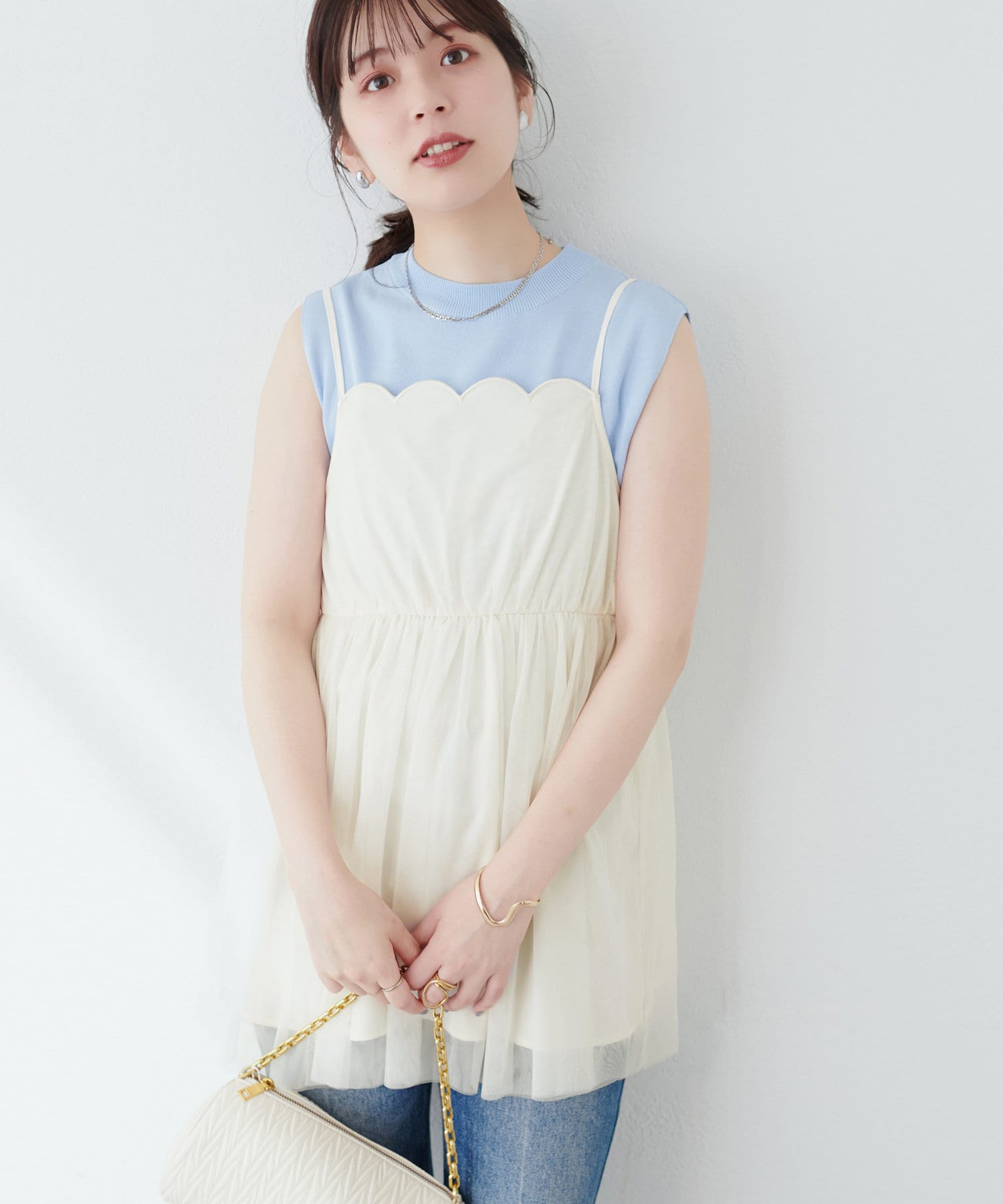 osonoスカラップチュールキャミTOPS | natural couture(ナチュラル