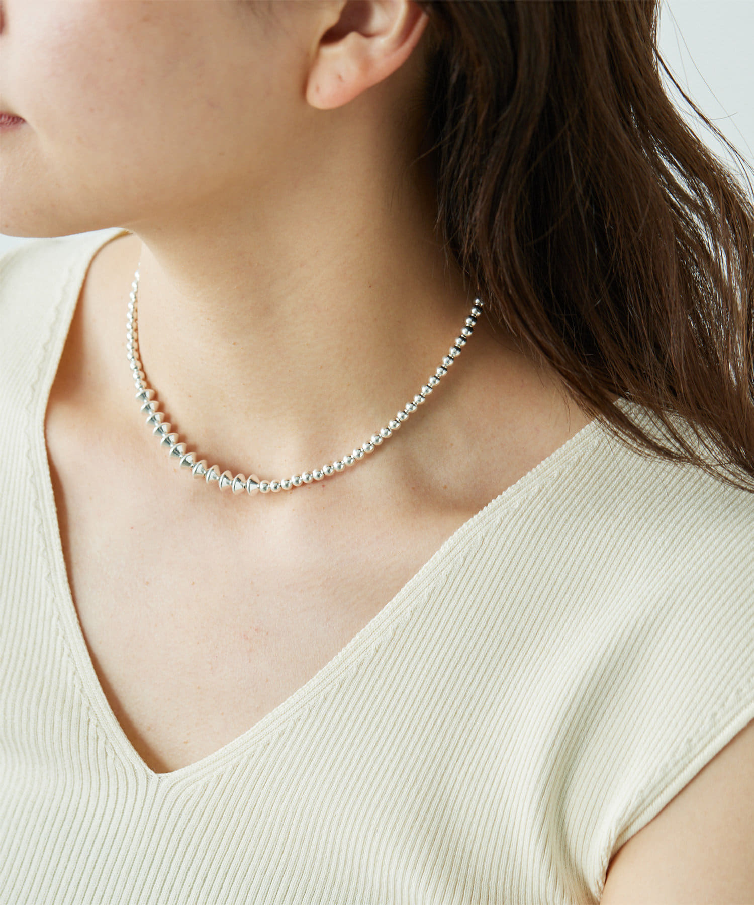 カラージルコニウム ショートネックレス PETILLE シルバー ネックレス ニッケルフリー ロゼシルバー メタル キュービック